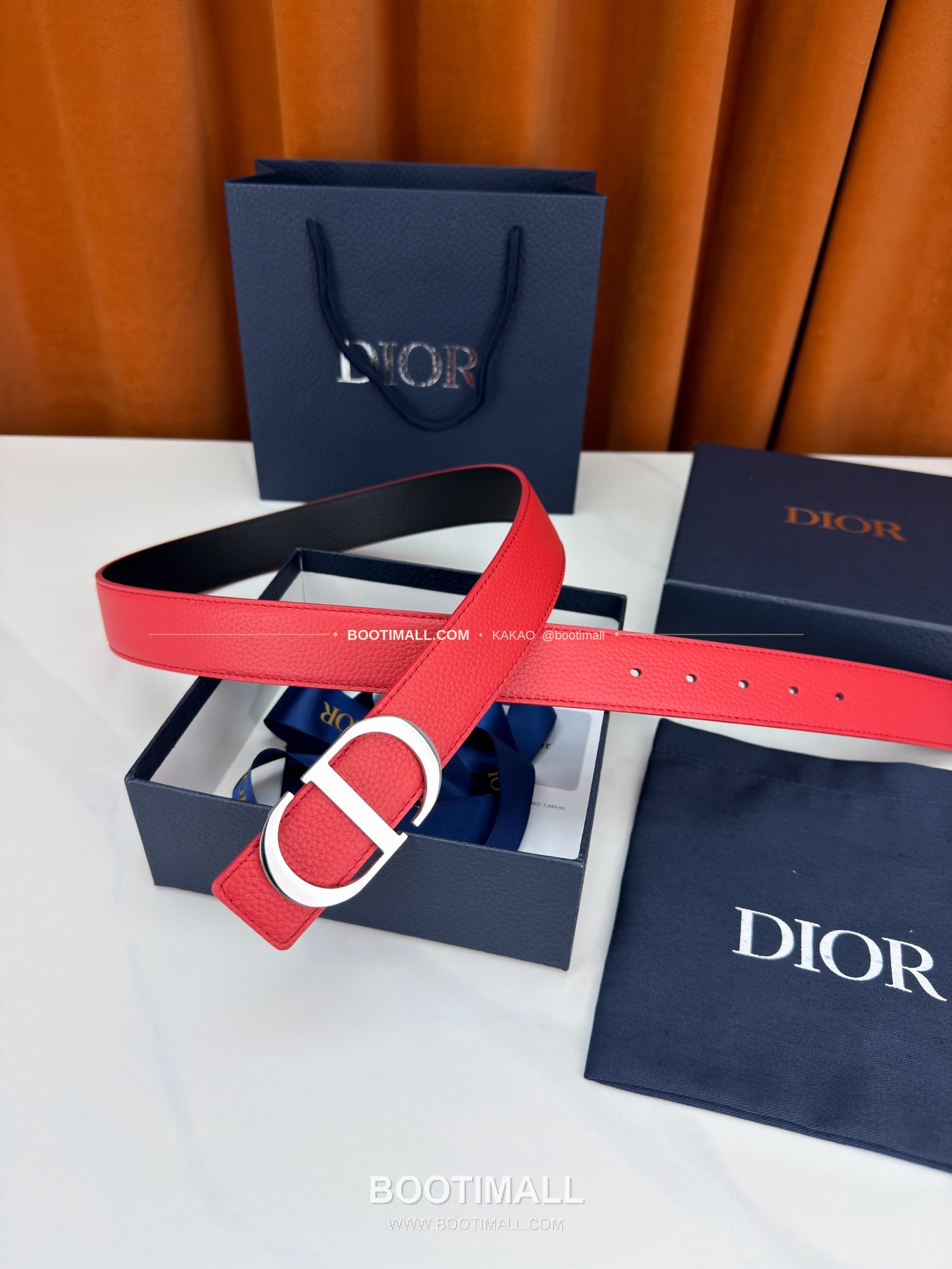 디올 CD 리치드 카프스킨 리버서블 벨트 Dior CD Grained Calfskin Reversible Belt 3.5cm 4