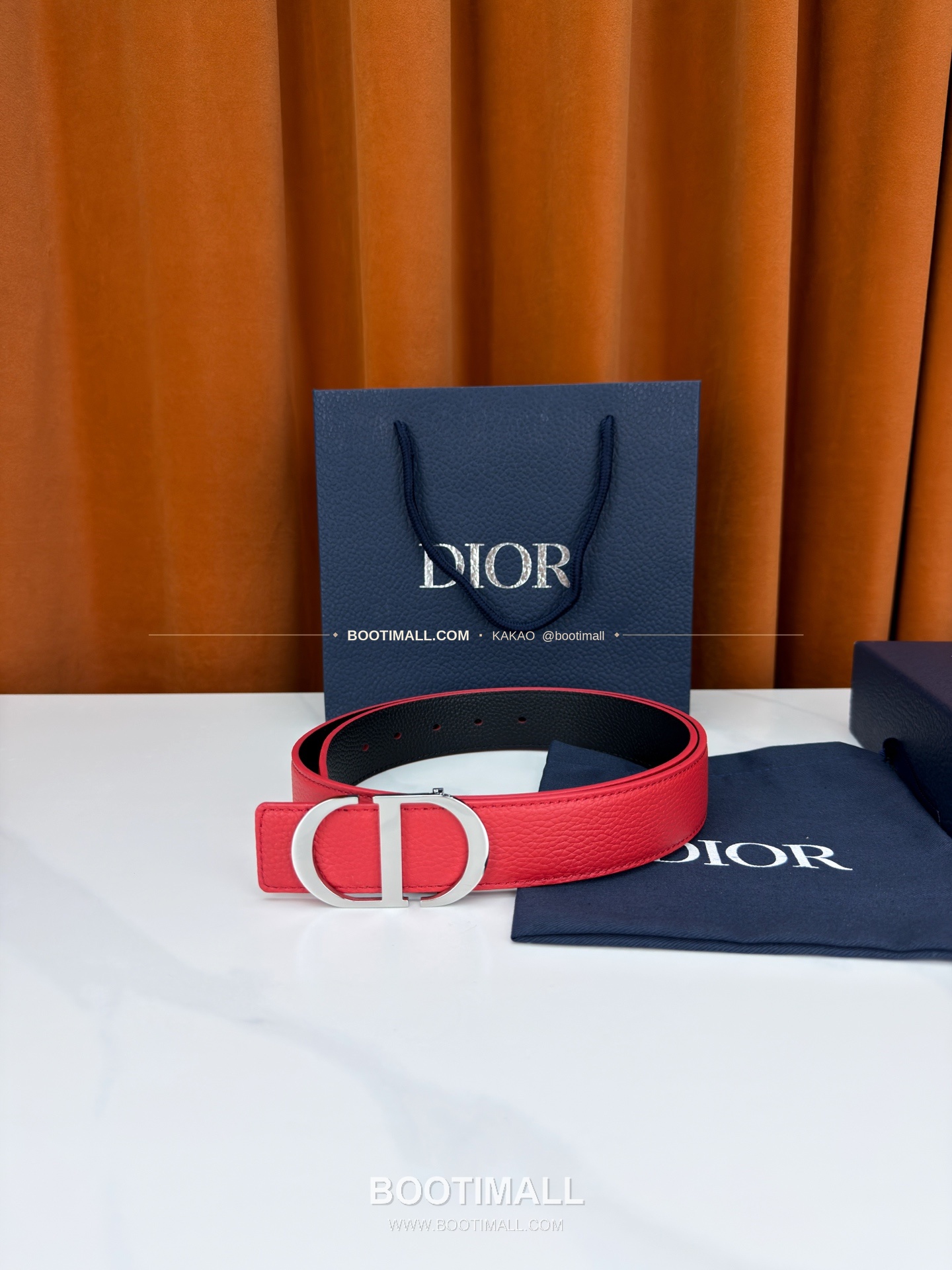 디올 CD 리치드 카프스킨 리버서블 벨트 Dior CD Grained Calfskin Reversible Belt 3.5cm 5