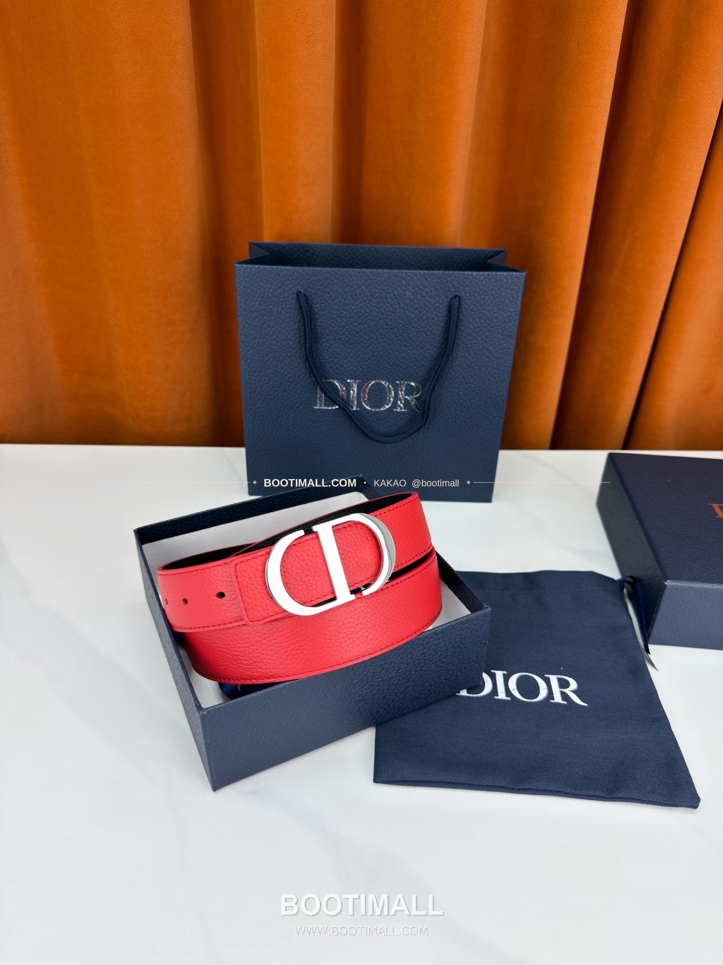 디올 CD 리치드 카프스킨 리버서블 벨트 Dior CD Grained Calfskin Reversible Belt 3.5cm 6