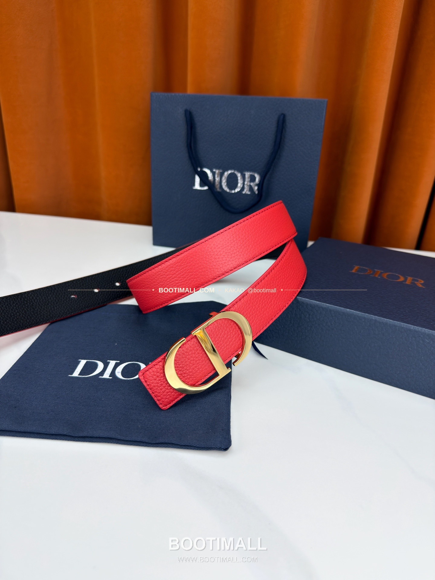 디올 CD 리치드 카프스킨 리버서블 벨트 Dior CD Grained Calfskin Reversible Belt 3.5cm 7
