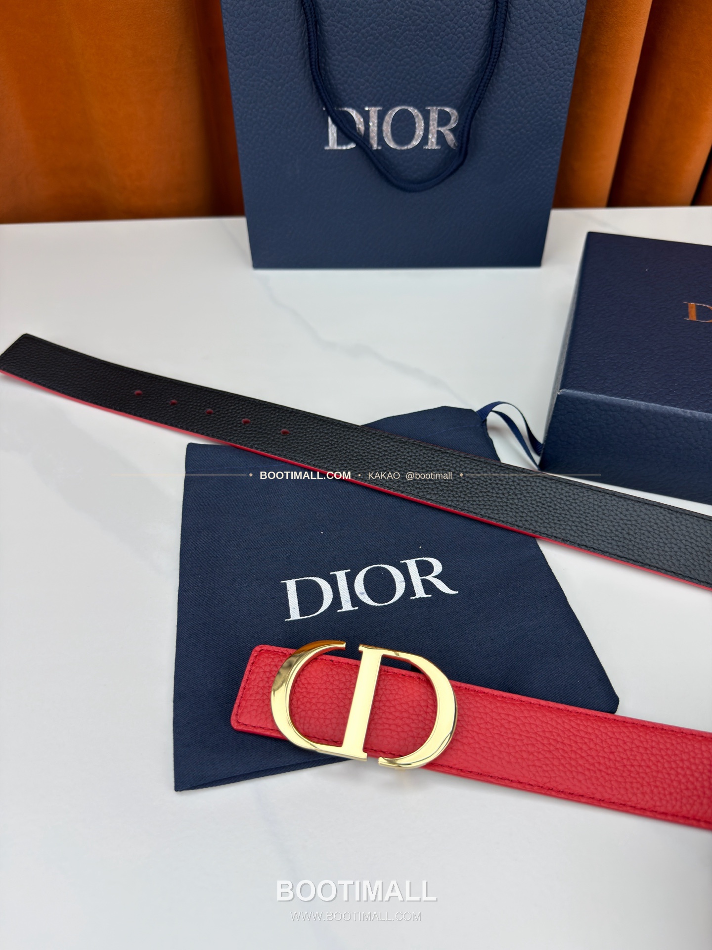 디올 CD 리치드 카프스킨 리버서블 벨트 Dior CD Grained Calfskin Reversible Belt 3.5cm 8