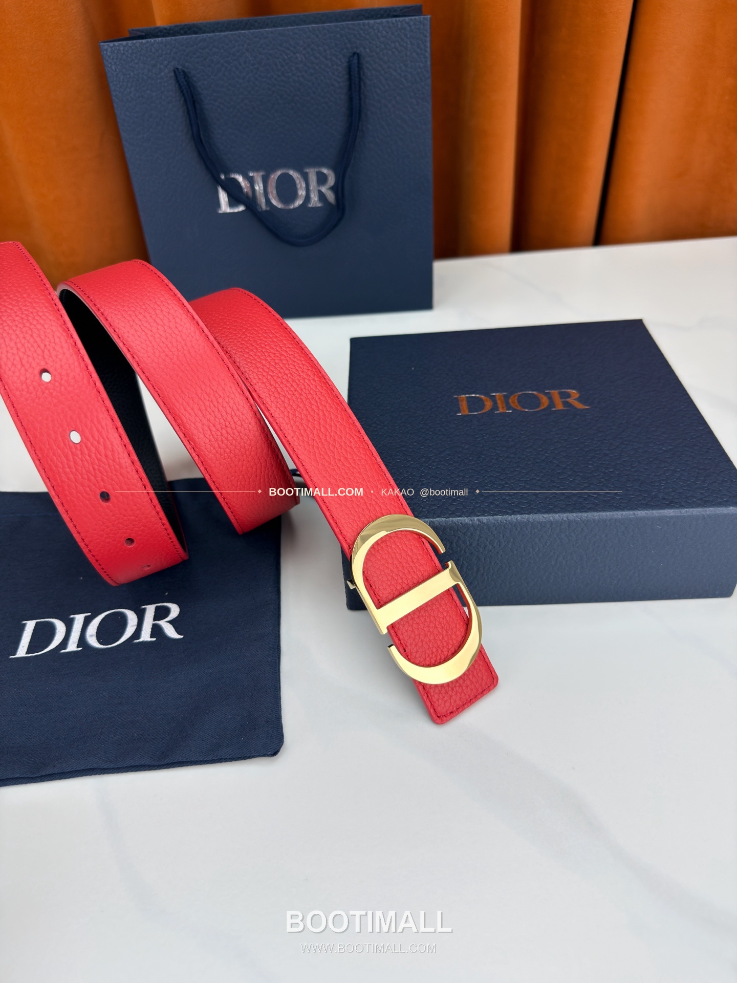 디올 CD 리치드 카프스킨 리버서블 벨트 Dior CD Grained Calfskin Reversible Belt 3.5cm 9