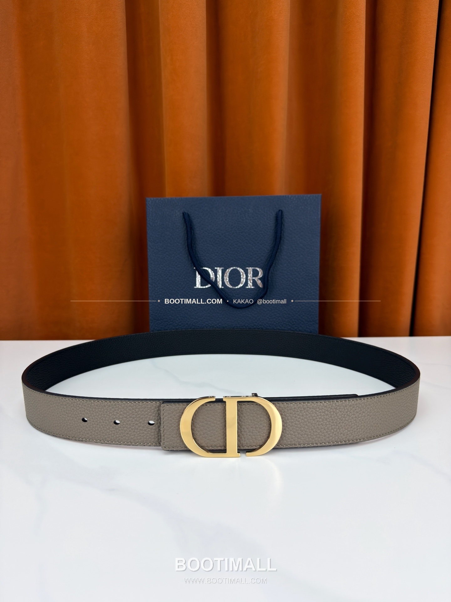디올 CD 리치드 카프스킨 리버서블 벨트 Dior CD Grained Calfskin Reversible Belt 3.5cm 1