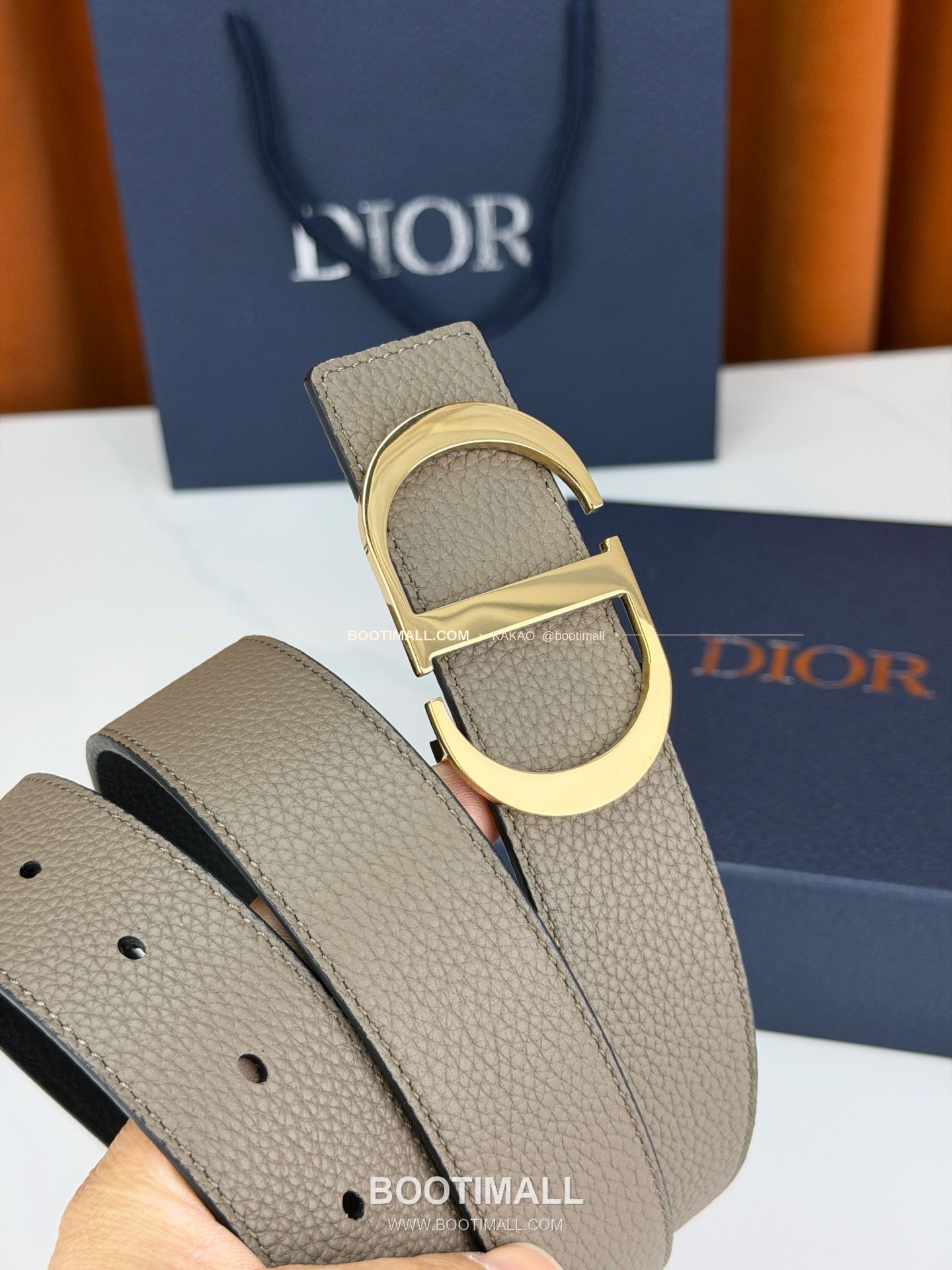 디올 CD 리치드 카프스킨 리버서블 벨트 Dior CD Grained Calfskin Reversible Belt 3.5cm 2
