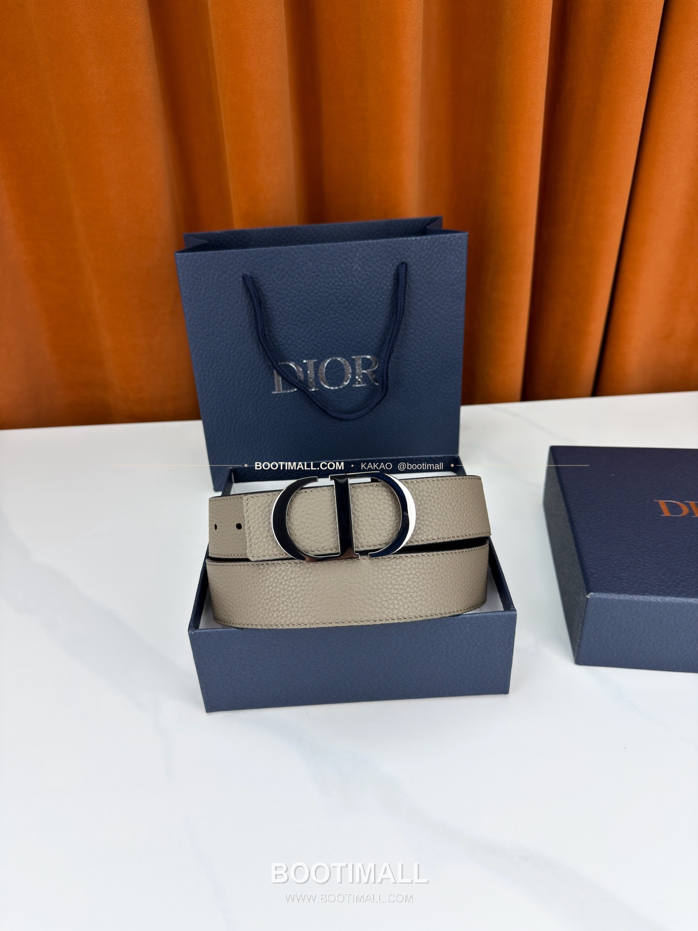 디올 CD 리치드 카프스킨 리버서블 벨트 Dior CD Grained Calfskin Reversible Belt 3.5cm 5