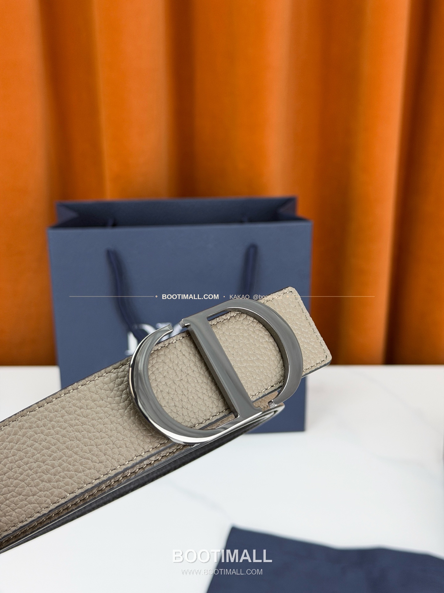 디올 CD 리치드 카프스킨 리버서블 벨트 Dior CD Grained Calfskin Reversible Belt 3.5cm 6