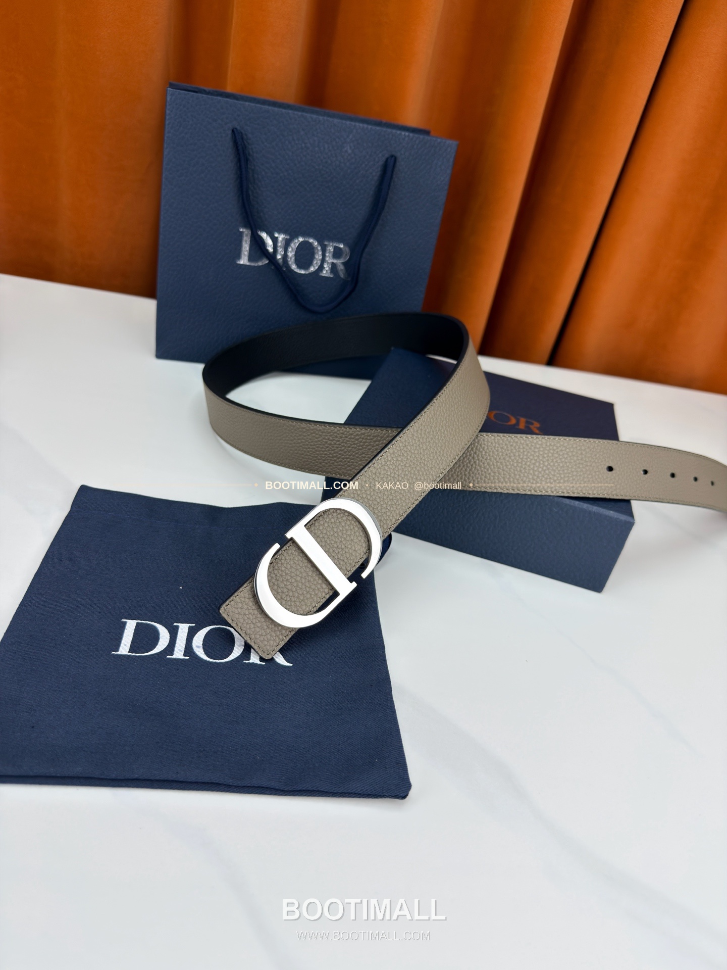 디올 CD 리치드 카프스킨 리버서블 벨트 Dior CD Grained Calfskin Reversible Belt 3.5cm 7