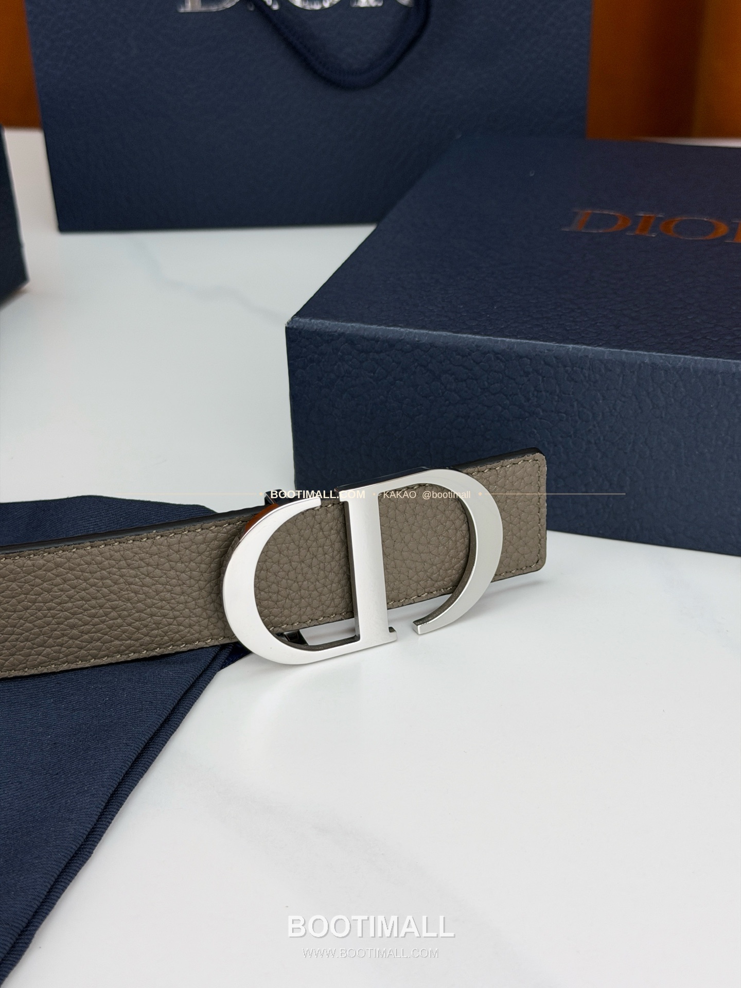 디올 CD 리치드 카프스킨 리버서블 벨트 Dior CD Grained Calfskin Reversible Belt 3.5cm 9