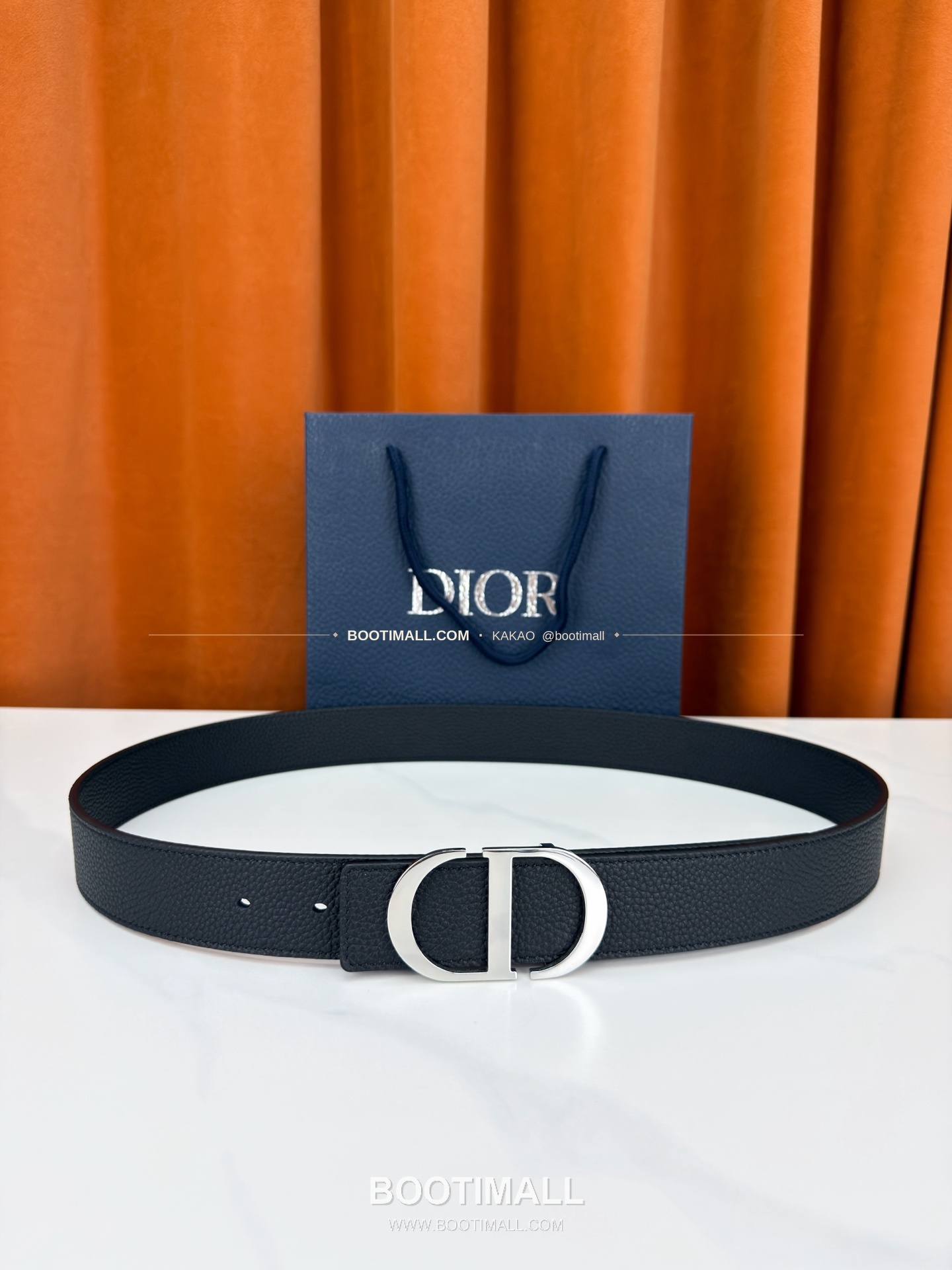 디올 CD 리치드 카프스킨 리버서블 벨트 Dior CD Grained Calfskin Reversible Belt 3.5cm 1