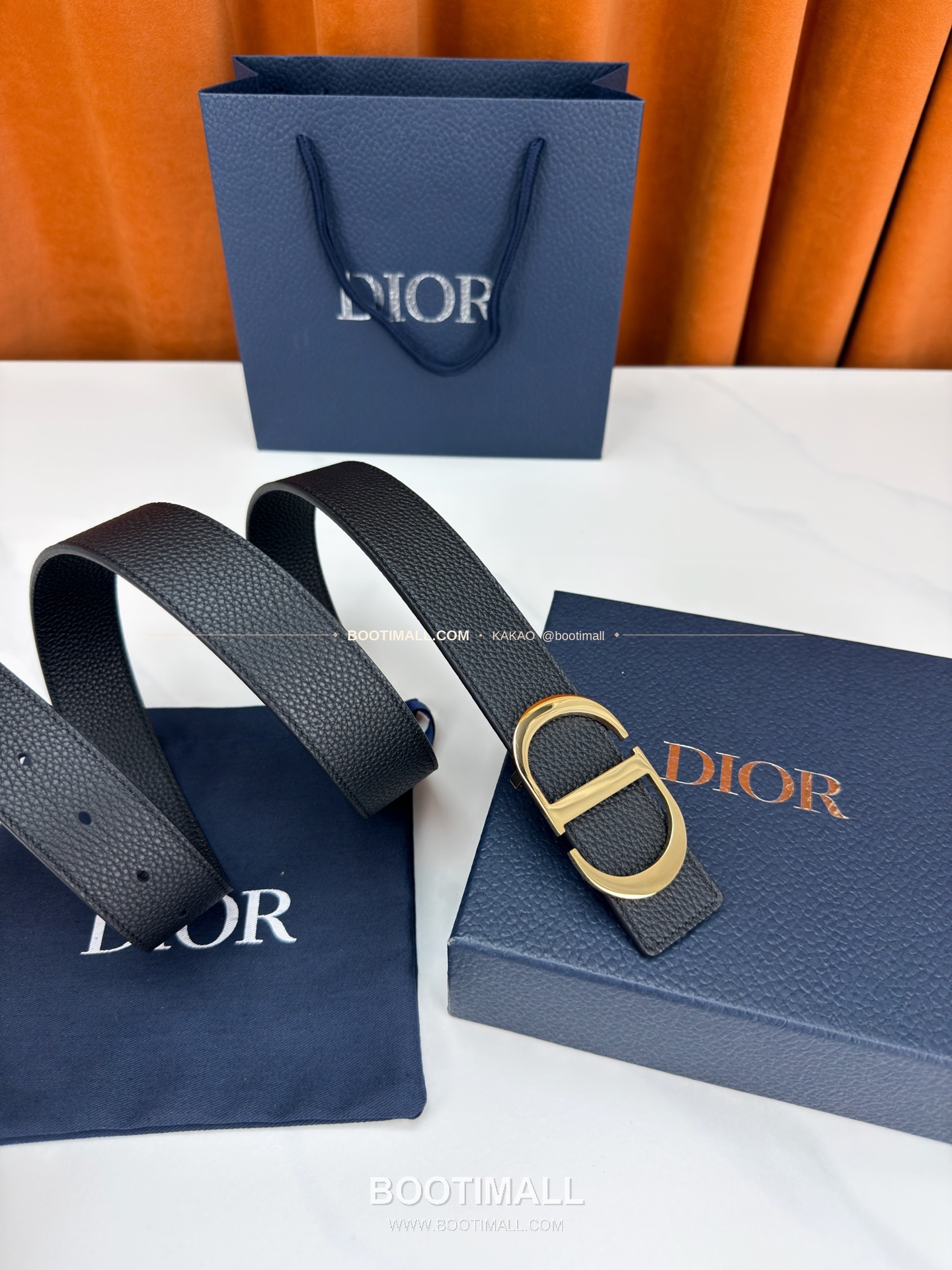 디올 CD 리치드 카프스킨 리버서블 벨트 Dior CD Grained Calfskin Reversible Belt 3.5cm 4