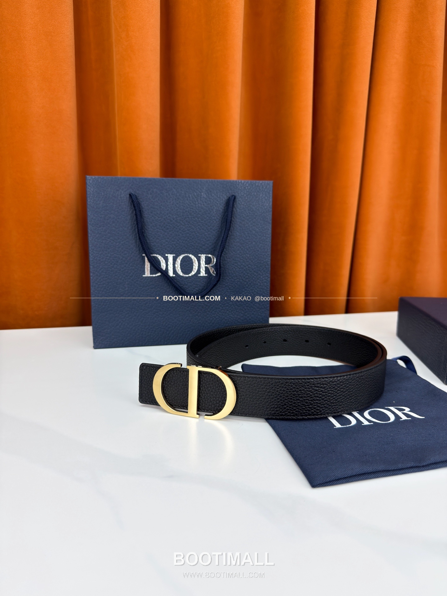 디올 CD 리치드 카프스킨 리버서블 벨트 Dior CD Grained Calfskin Reversible Belt 3.5cm 5