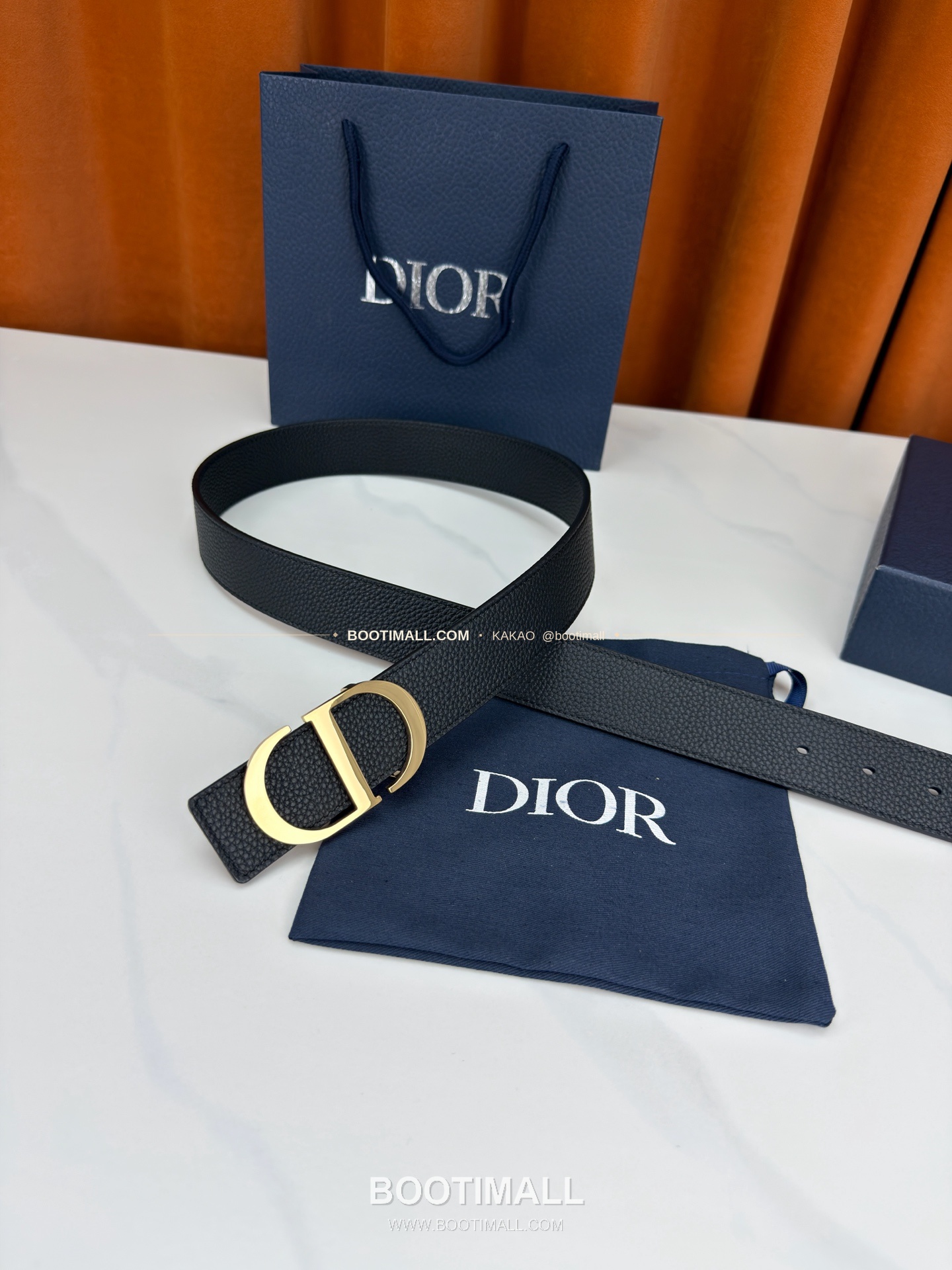 디올 CD 리치드 카프스킨 리버서블 벨트 Dior CD Grained Calfskin Reversible Belt 3.5cm 6