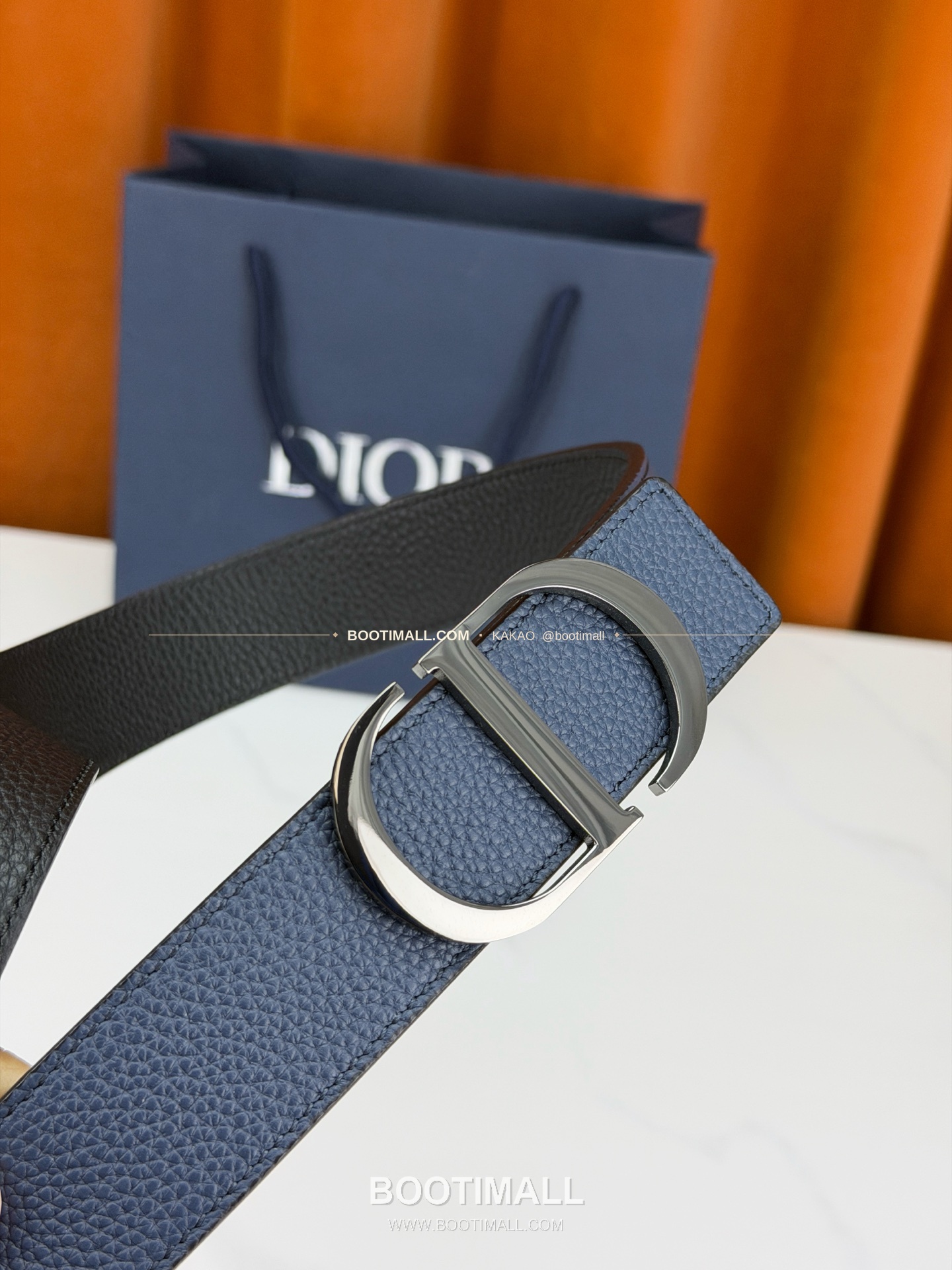 디올 CD 리치드 카프스킨 리버서블 벨트 Dior CD Grained Calfskin Reversible Belt 3.5cm 2