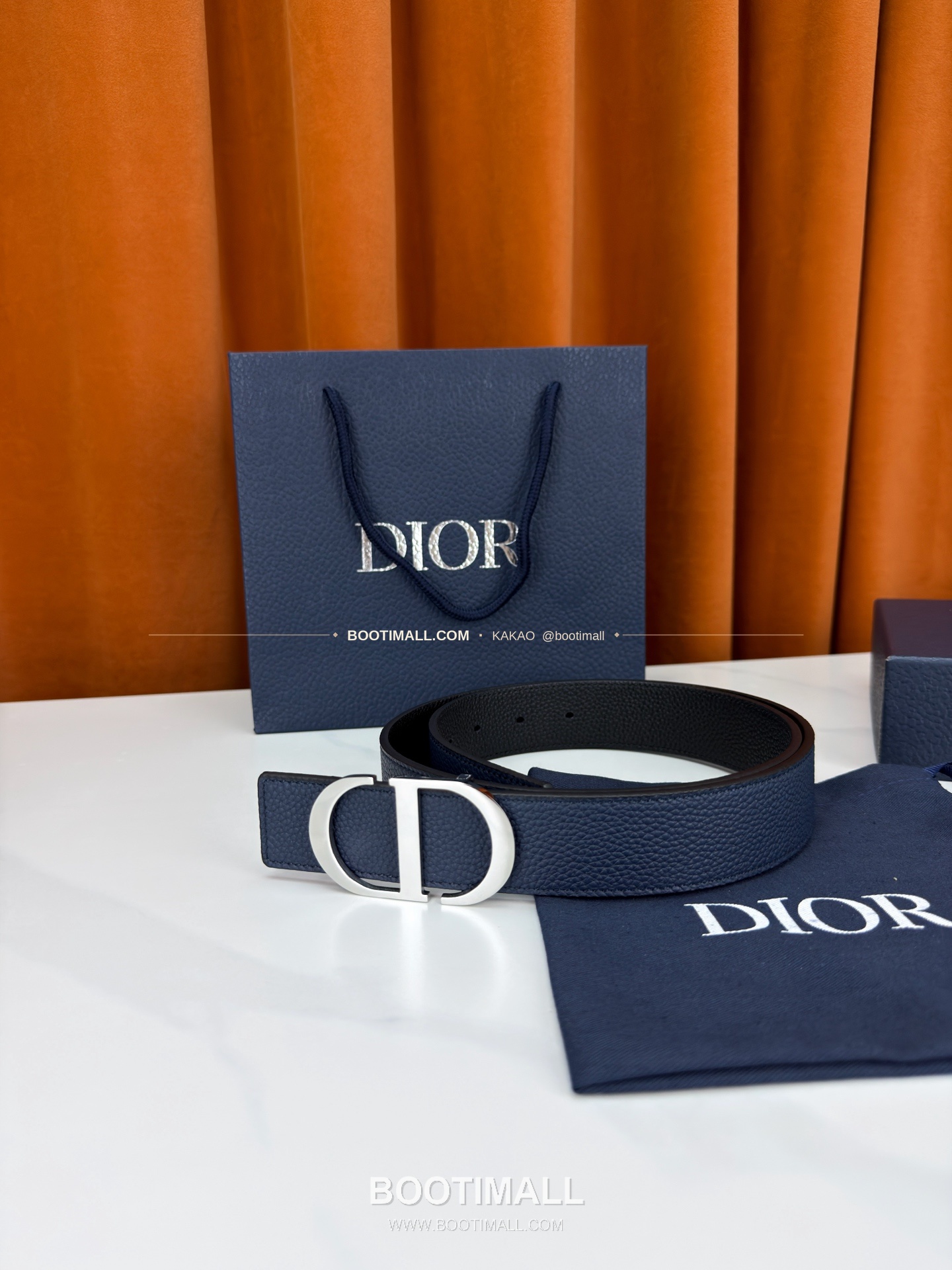 디올 CD 리치드 카프스킨 리버서블 벨트 Dior CD Grained Calfskin Reversible Belt 3.5cm 5