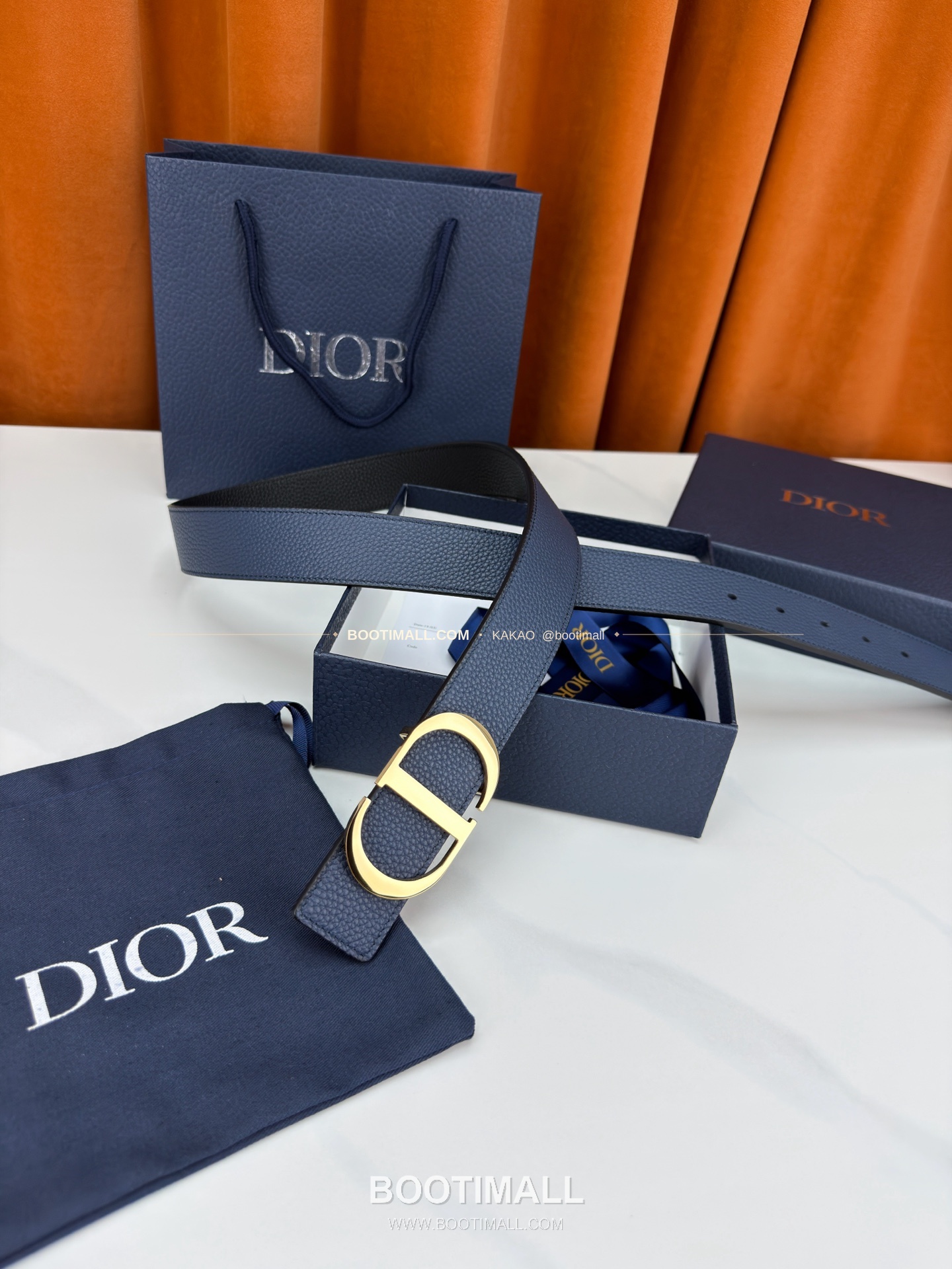 디올 CD 리치드 카프스킨 리버서블 벨트 Dior CD Grained Calfskin Reversible Belt 3.5cm 7