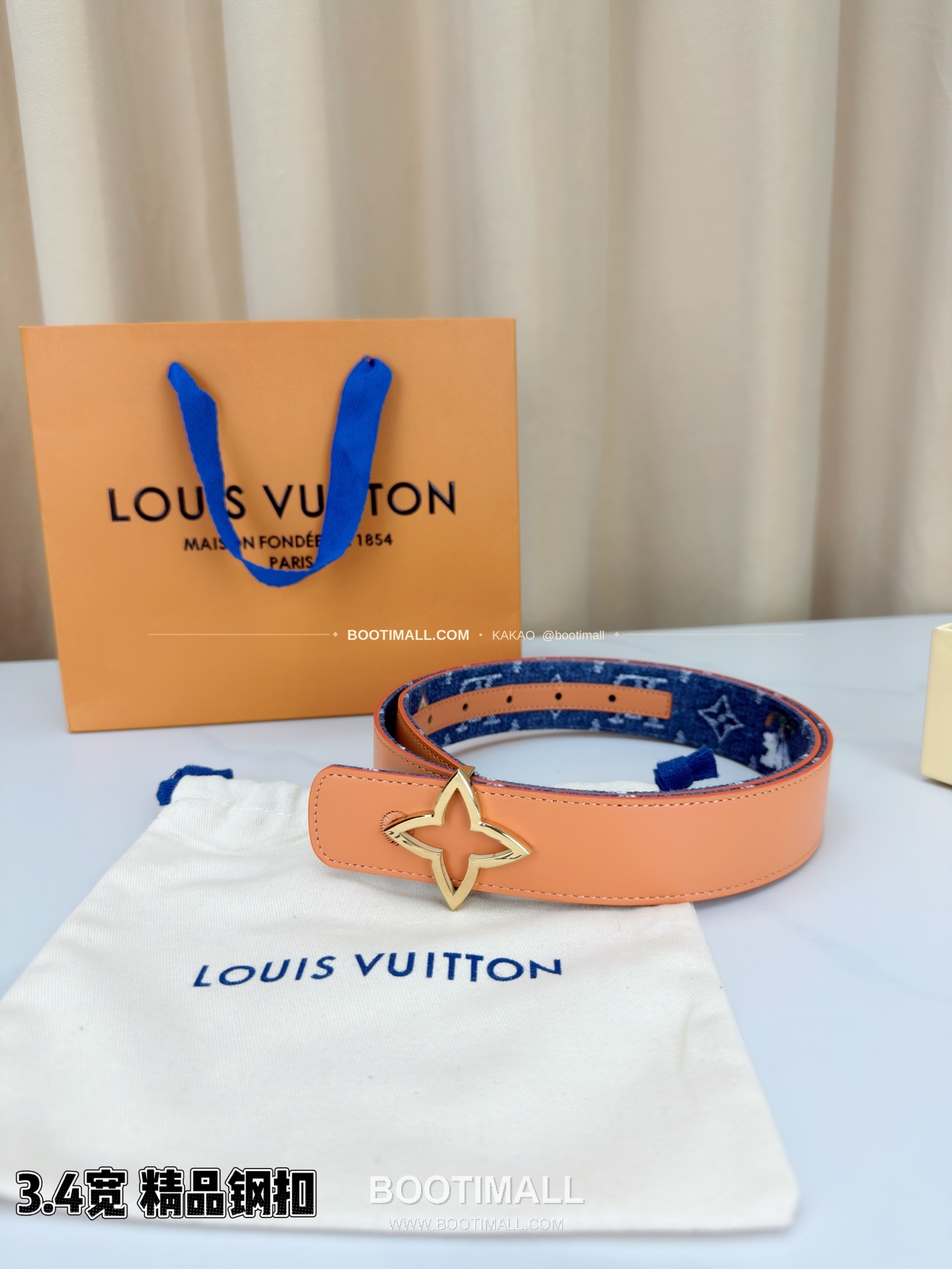 루이비통 LV 모노그램 데님 캔버스 리버서블 벨트 Louis Vuitton LV Monogram Denim Canvas Reversible Belt 3.4cm 5