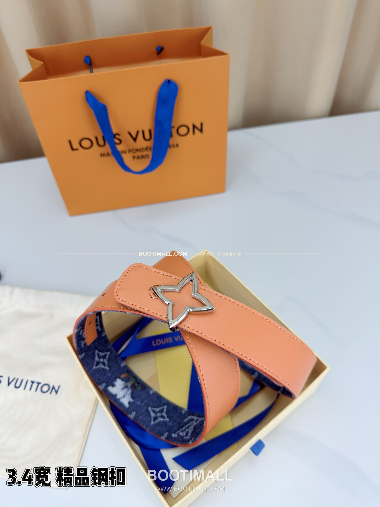 루이비통 LV 모노그램 데님 캔버스 리버서블 벨트 Louis Vuitton LV Monogram Denim Canvas Reversible Belt 3.4cm 7