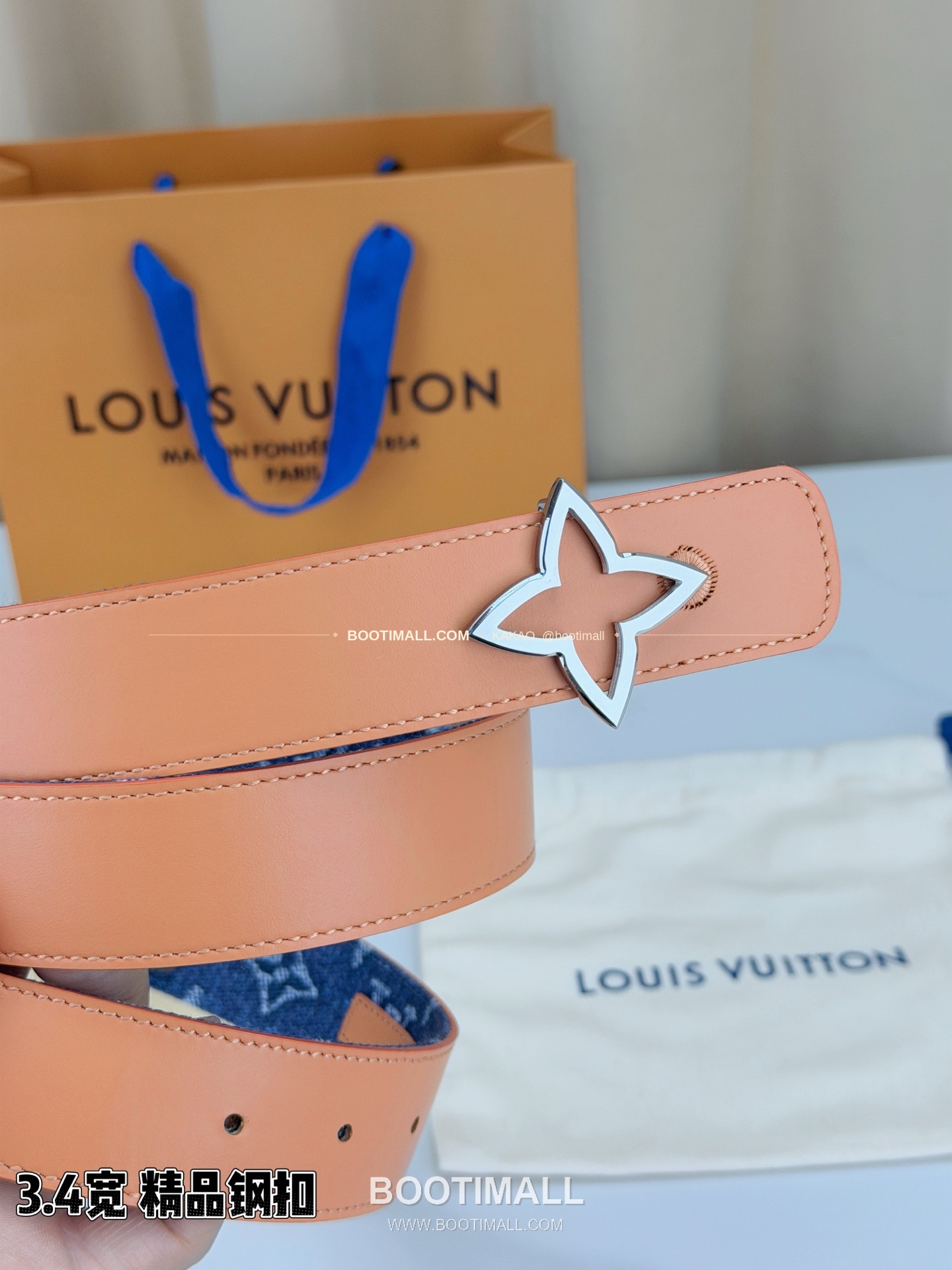 루이비통 LV 모노그램 데님 캔버스 리버서블 벨트 Louis Vuitton LV Monogram Denim Canvas Reversible Belt 3.4cm 9
