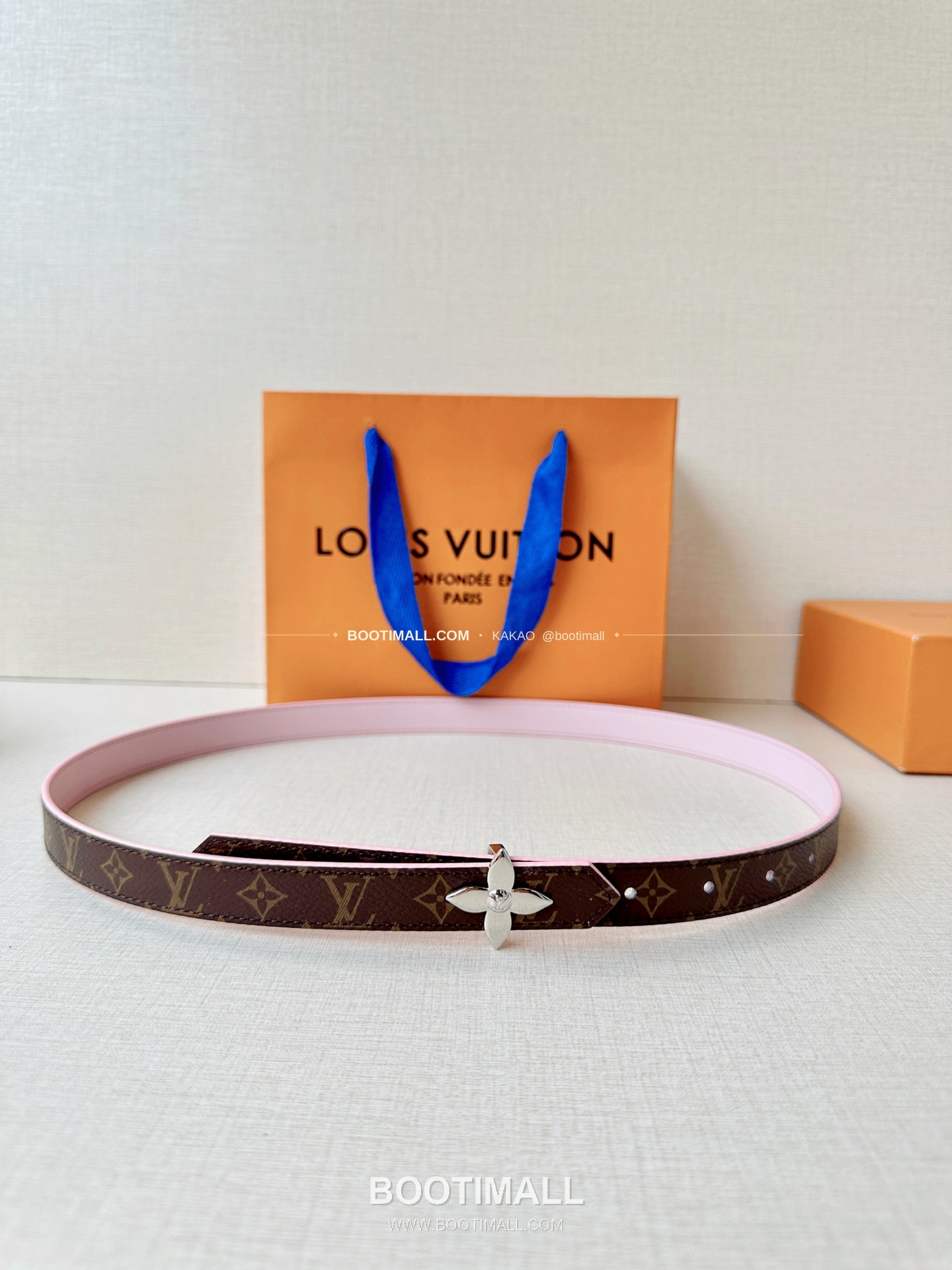 루이비통 LV 모노그램 캔버스 플라워 버클 리버서블 벨트 Louis Vuitton LV Monogram Canvas Flower Buckle Reversible Belt 2cm 1