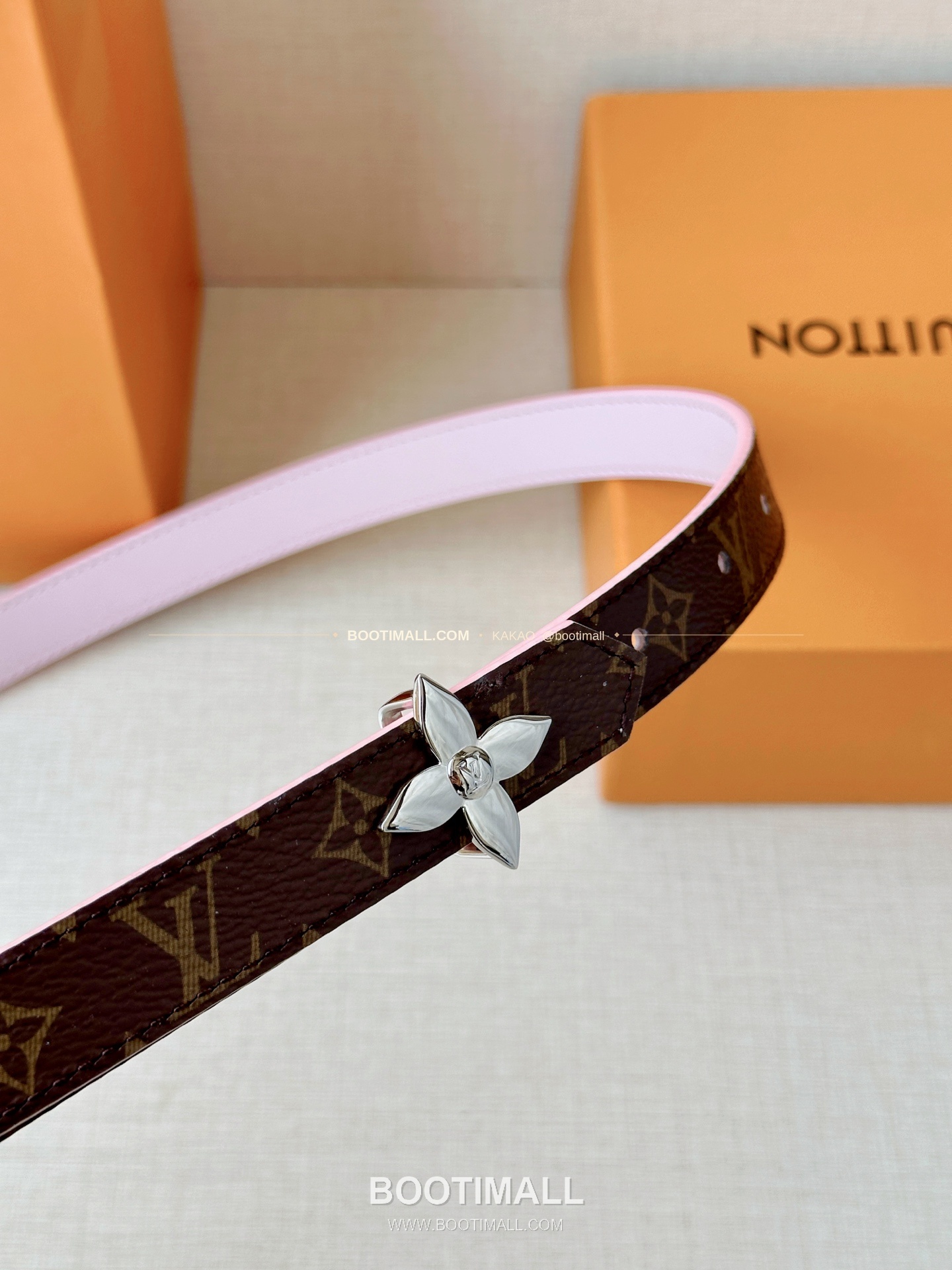 루이비통 LV 모노그램 캔버스 플라워 버클 리버서블 벨트 Louis Vuitton LV Monogram Canvas Flower Buckle Reversible Belt 2cm 2