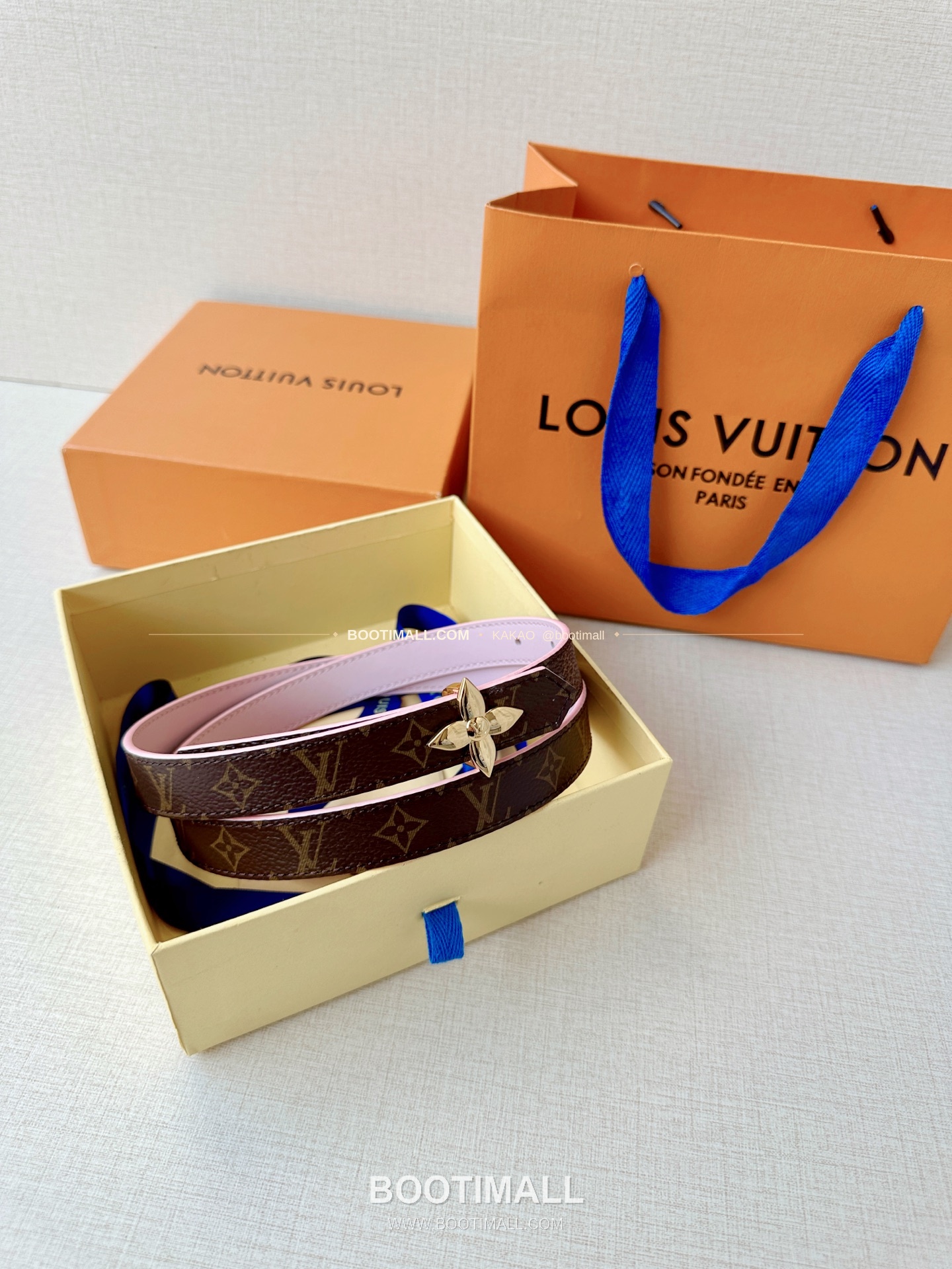 루이비통 LV 모노그램 캔버스 플라워 버클 리버서블 벨트 Louis Vuitton LV Monogram Canvas Flower Buckle Reversible Belt 2cm 7