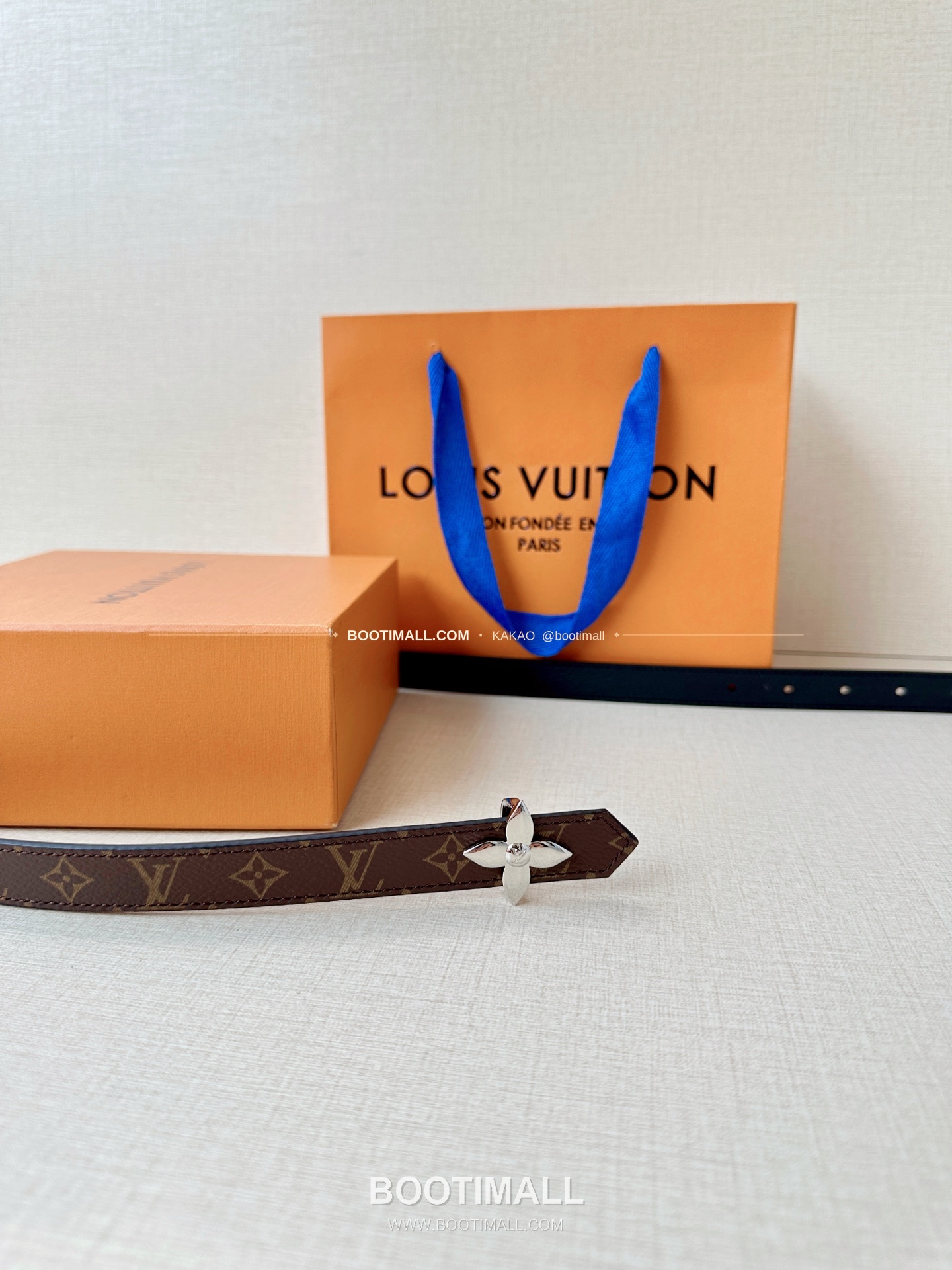 루이비통 LV 모노그램 캔버스 플라워 버클 리버서블 벨트 Louis Vuitton LV Monogram Canvas Flower Buckle Reversible Belt 2cm 5
