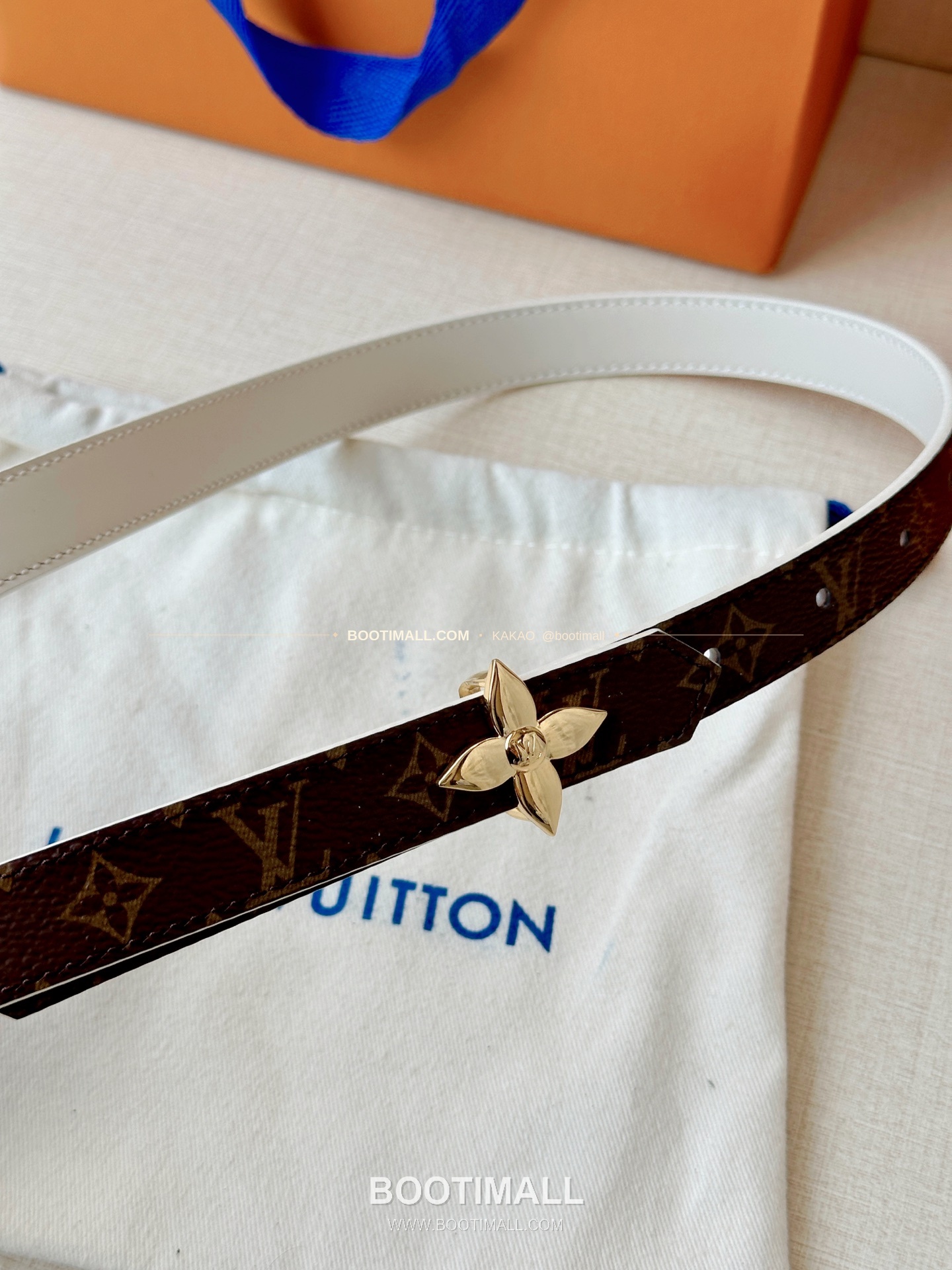루이비통 LV 모노그램 캔버스 플라워 버클 리버서블 벨트 Louis Vuitton LV Monogram Canvas Flower Buckle Reversible Belt 2cm 2