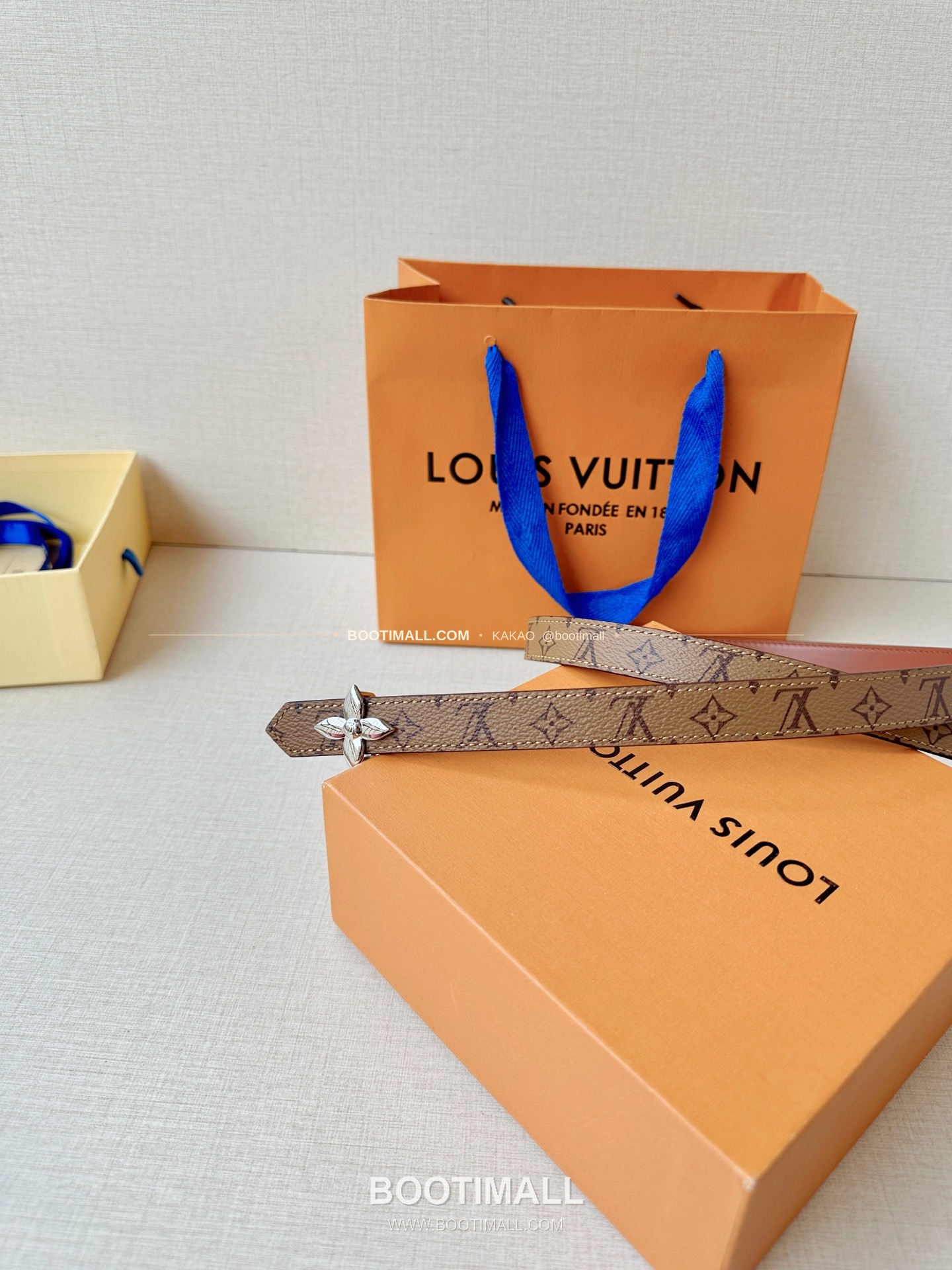 루이비통 LV 모노그램 캔버스 플라워 버클 리버서블 벨트 Louis Vuitton LV Monogram Canvas Flower Buckle Reversible Belt 2cm 4