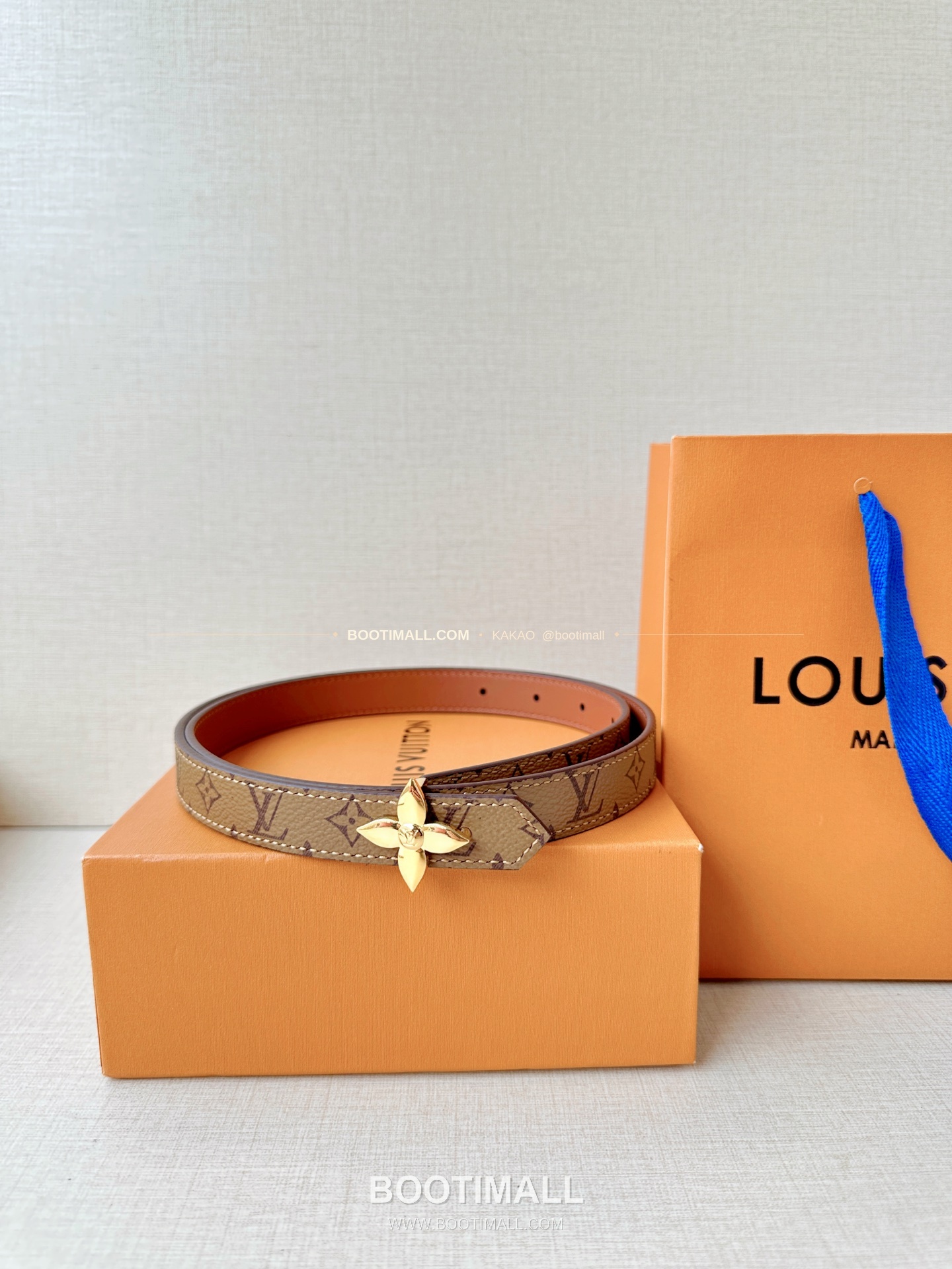 루이비통 LV 모노그램 캔버스 플라워 버클 리버서블 벨트 Louis Vuitton LV Monogram Canvas Flower Buckle Reversible Belt 2cm 8