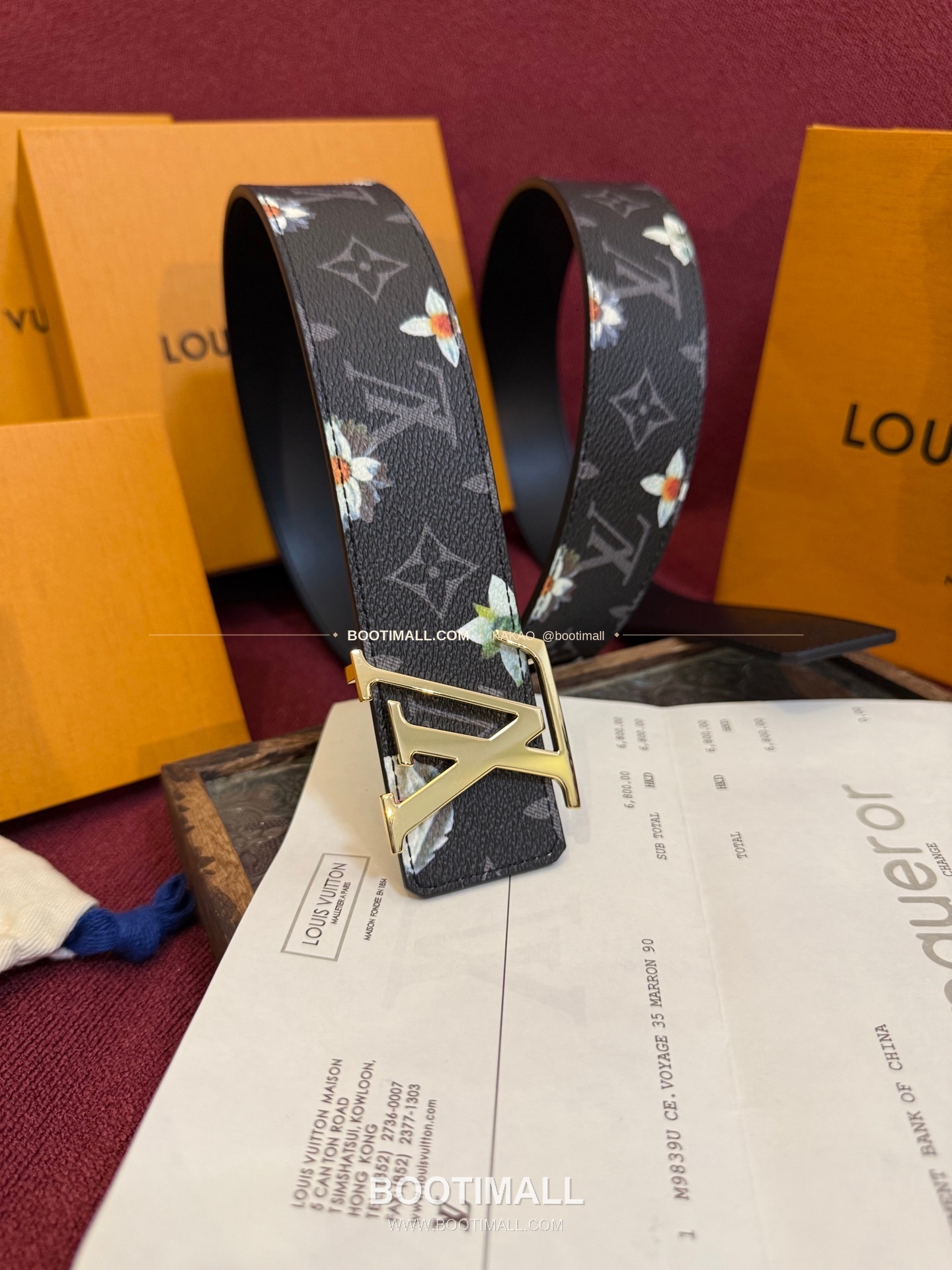 루이비통 LV 이니셜 모노그램 플라워 캔버스 리버서블 벨트 Louis Vuitton LV Initiales Monogram Flower Canvas Reversible Belt 2