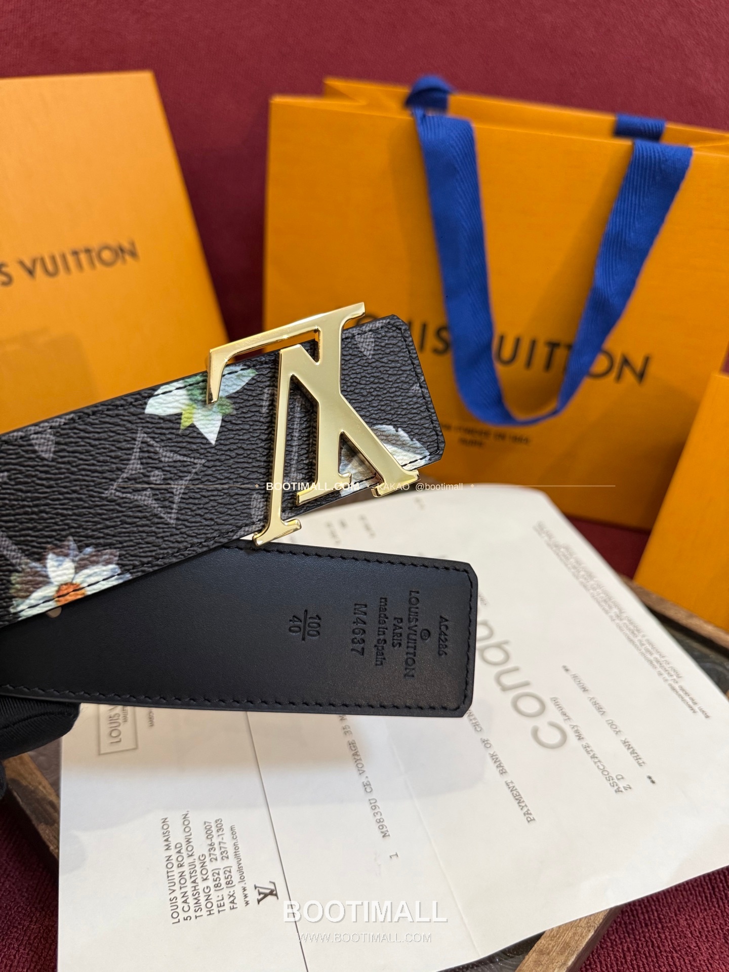 루이비통 LV 이니셜 모노그램 플라워 캔버스 리버서블 벨트 Louis Vuitton LV Initiales Monogram Flower Canvas Reversible Belt 3