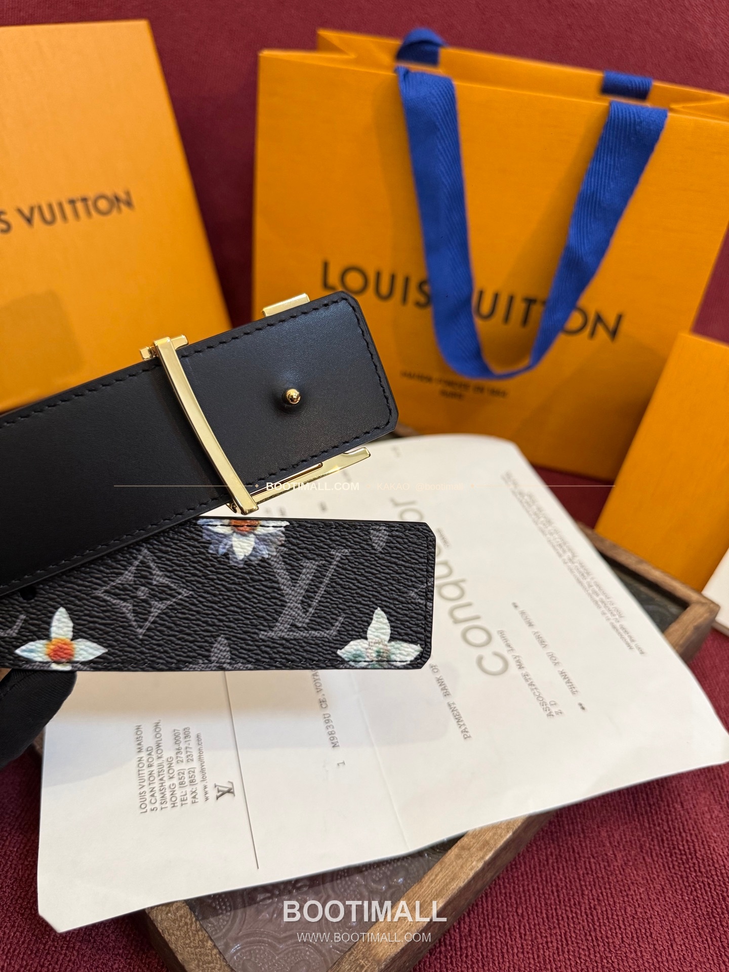 루이비통 LV 이니셜 모노그램 플라워 캔버스 리버서블 벨트 Louis Vuitton LV Initiales Monogram Flower Canvas Reversible Belt 4