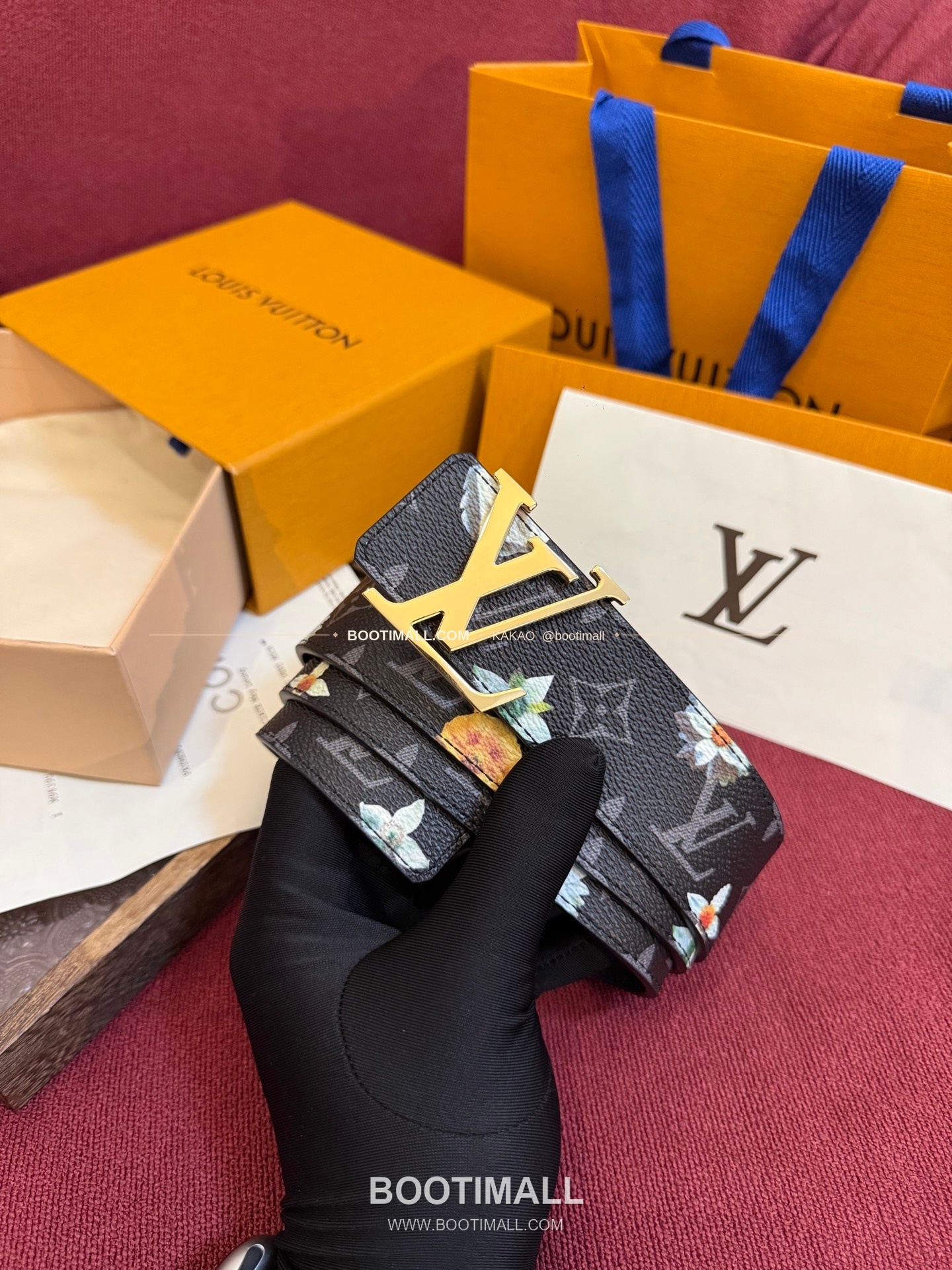 루이비통 LV 이니셜 모노그램 플라워 캔버스 리버서블 벨트 Louis Vuitton LV Initiales Monogram Flower Canvas Reversible Belt 6
