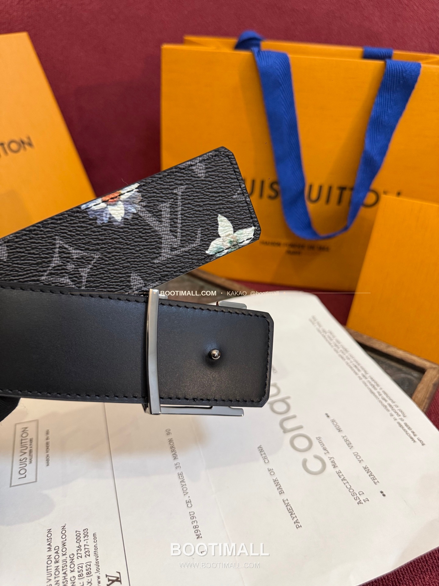 루이비통 LV 이니셜 모노그램 플라워 캔버스 리버서블 벨트 Louis Vuitton LV Initiales Monogram Flower Canvas Reversible Belt 3
