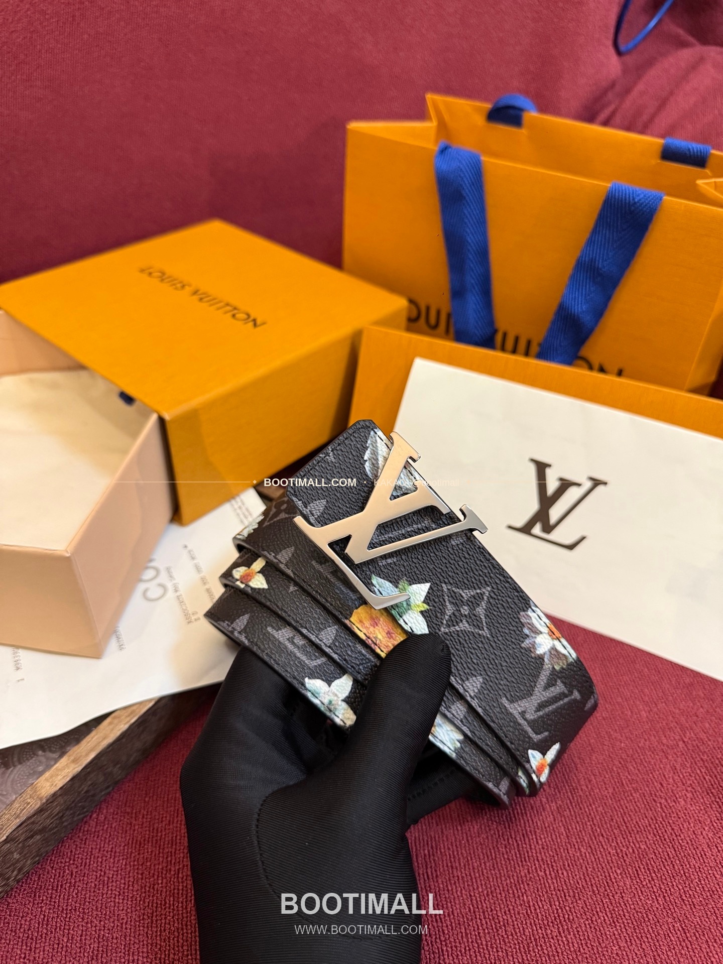 루이비통 LV 이니셜 모노그램 플라워 캔버스 리버서블 벨트 Louis Vuitton LV Initiales Monogram Flower Canvas Reversible Belt 5