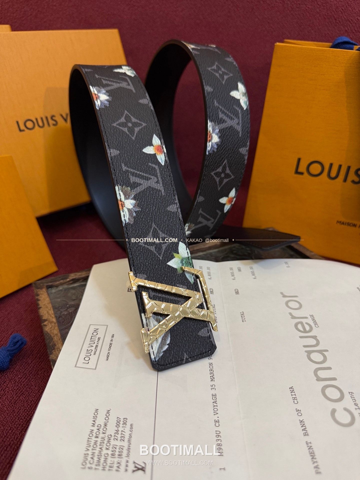 루이비통 LV 이니셜 모노그램 플라워 캔버스 리버서블 벨트 Louis Vuitton LV Initiales Monogram Flower Canvas Reversible Belt 2