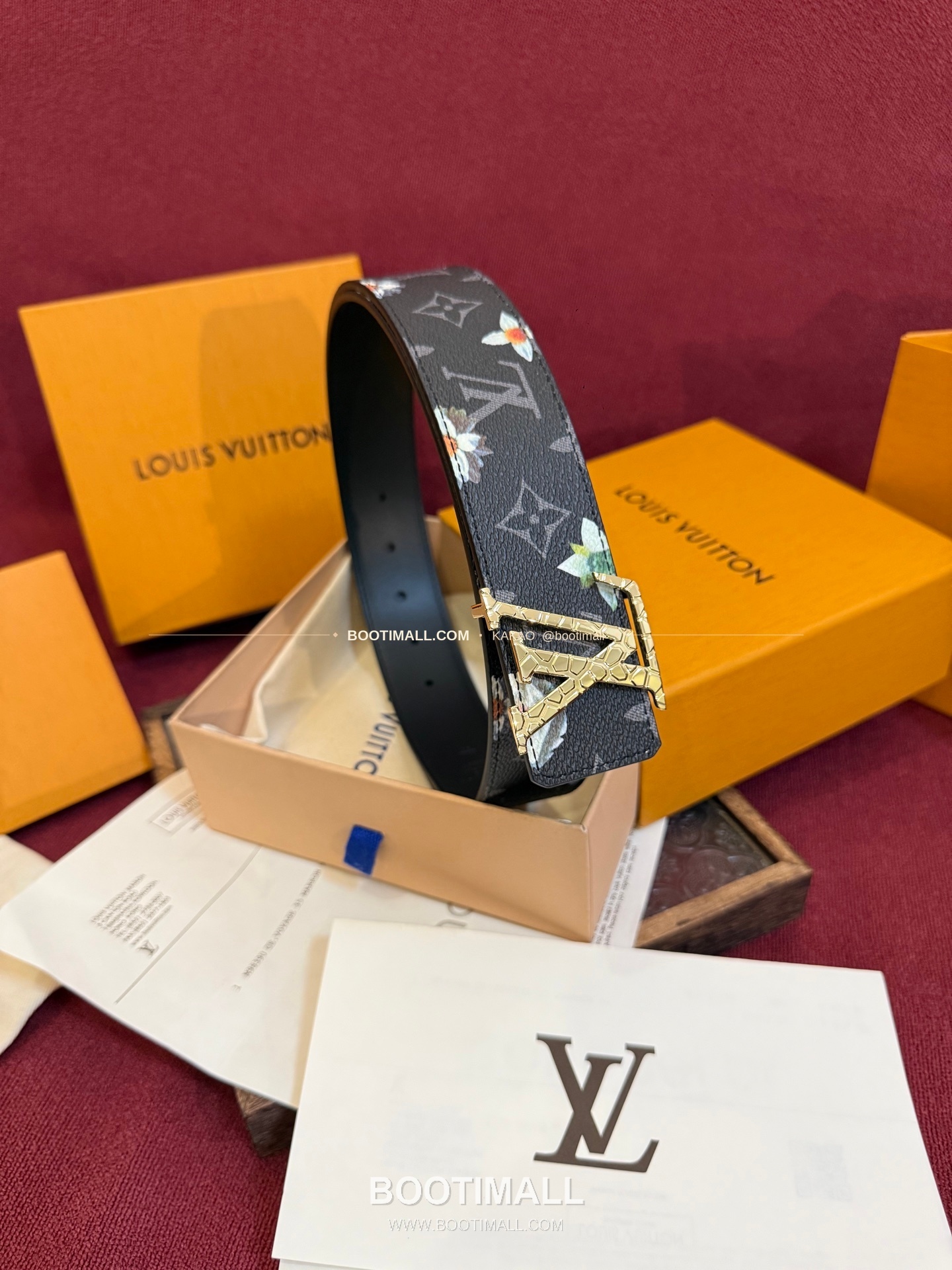 루이비통 LV 이니셜 모노그램 플라워 캔버스 리버서블 벨트 Louis Vuitton LV Initiales Monogram Flower Canvas Reversible Belt 5