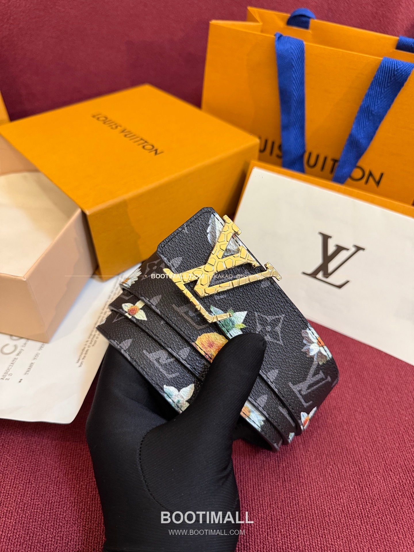 루이비통 LV 이니셜 모노그램 플라워 캔버스 리버서블 벨트 Louis Vuitton LV Initiales Monogram Flower Canvas Reversible Belt 6