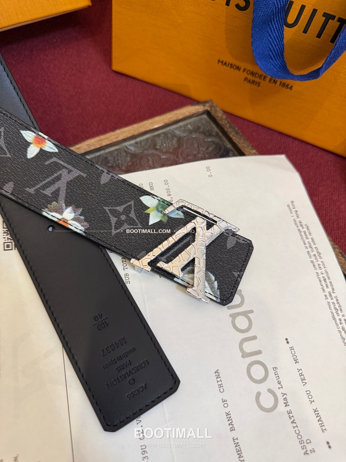 루이비통 LV 이니셜 모노그램 플라워 캔버스 리버서블 벨트 Louis Vuitton LV Initiales Monogram Flower Canvas Reversible Belt 3