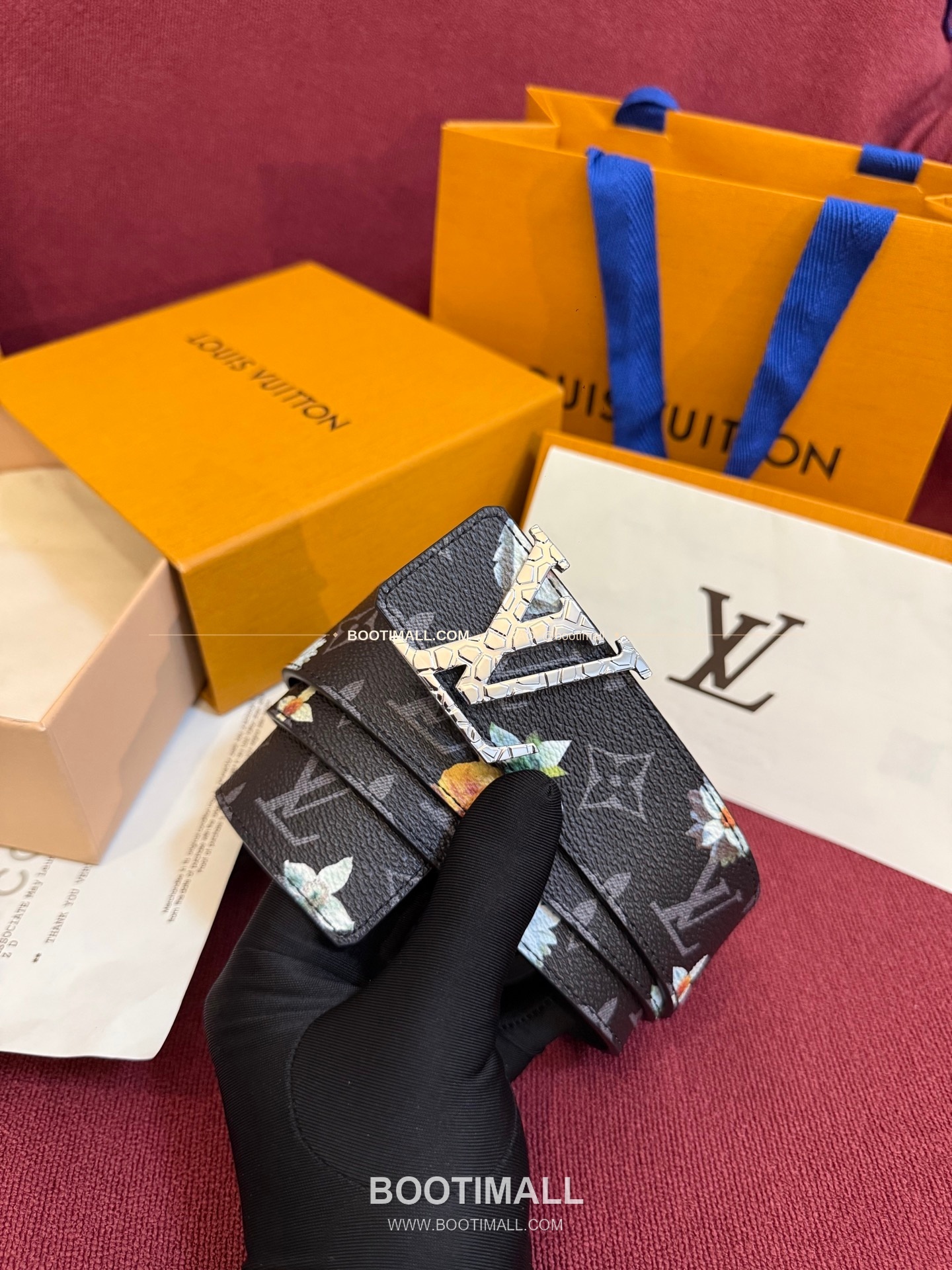 루이비통 LV 이니셜 모노그램 플라워 캔버스 리버서블 벨트 Louis Vuitton LV Initiales Monogram Flower Canvas Reversible Belt 6