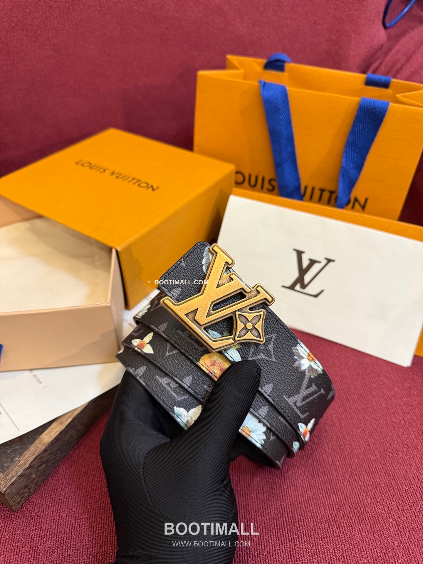 루이비통 LV 이니셜 모노그램 플라워 캔버스 리버서블 벨트 Louis Vuitton LV Initiales Monogram Flower Canvas Reversible Belt 5
