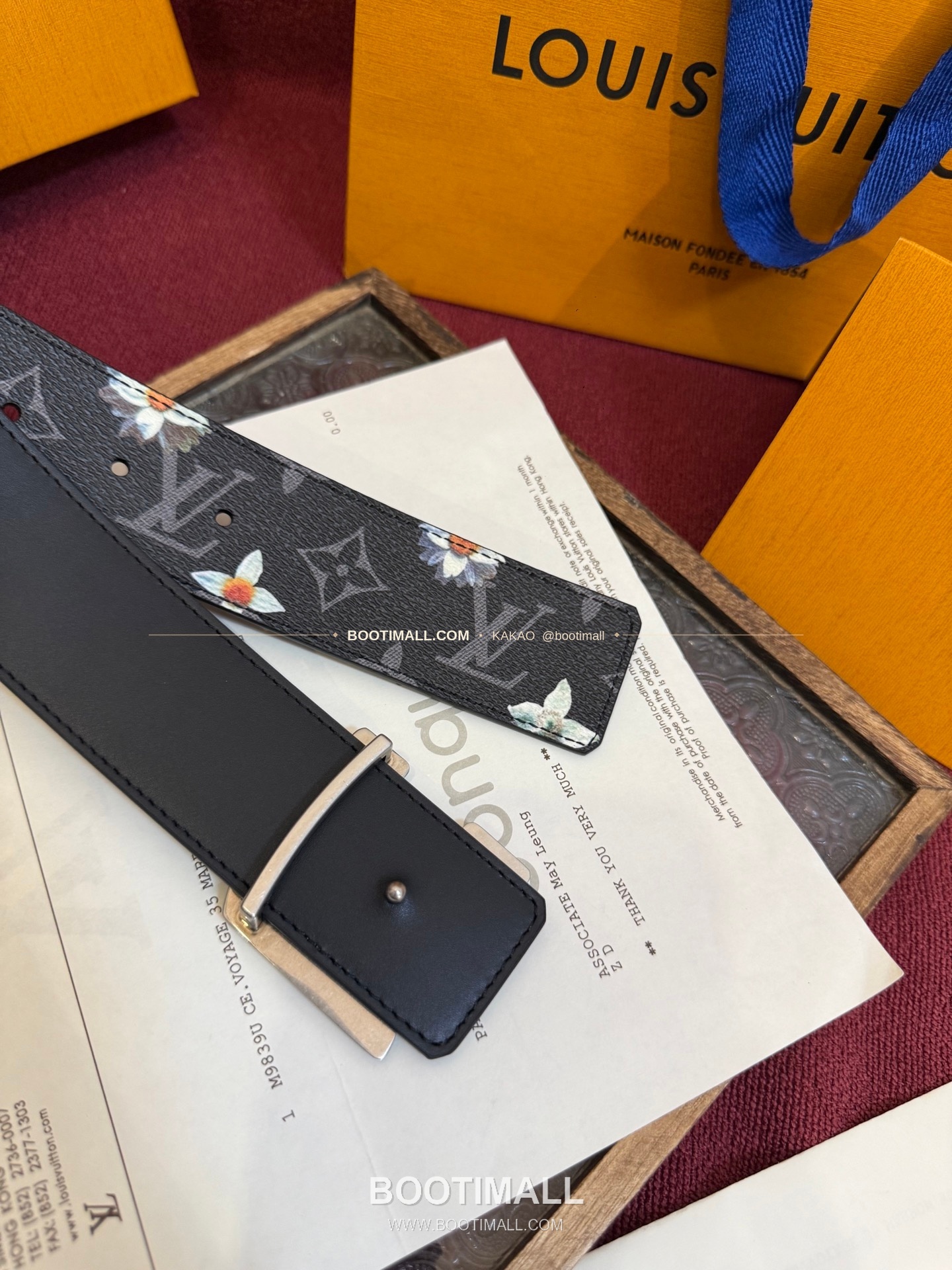 루이비통 LV 이니셜 모노그램 플라워 캔버스 리버서블 벨트 Louis Vuitton LV Initiales Monogram Flower Canvas Reversible Belt 3