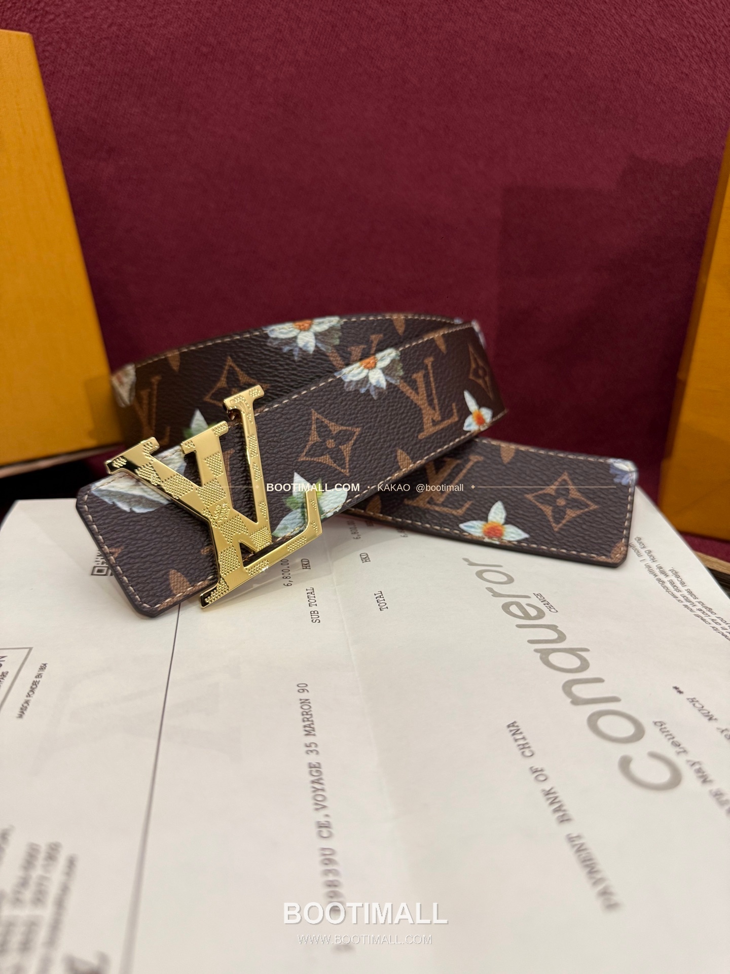 루이비통 LV 이니셜 모노그램 플라워 캔버스 리버서블 벨트 Louis Vuitton LV Initiales Monogram Flower Canvas Reversible Belt 1