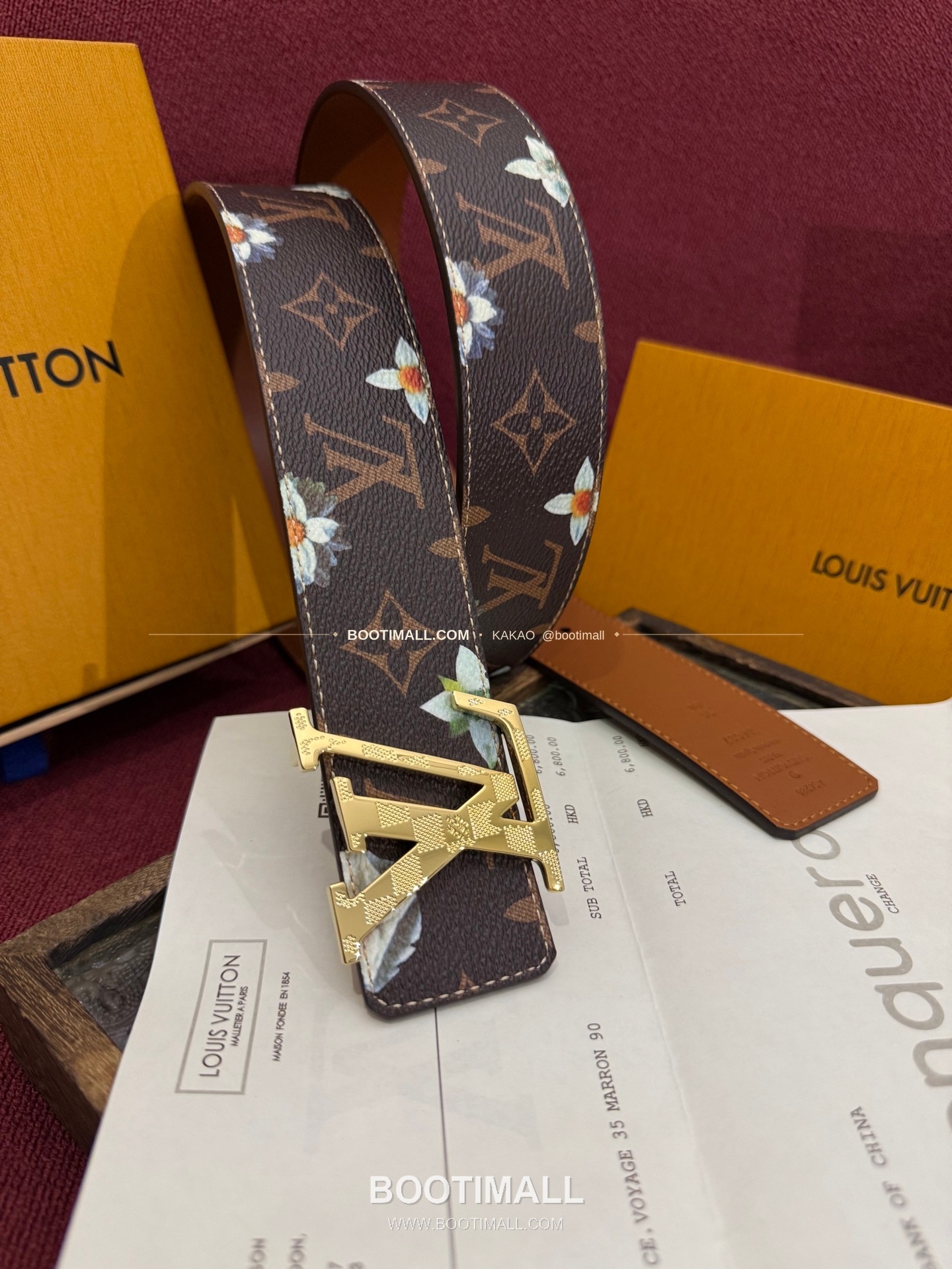 루이비통 LV 이니셜 모노그램 플라워 캔버스 리버서블 벨트 Louis Vuitton LV Initiales Monogram Flower Canvas Reversible Belt 2