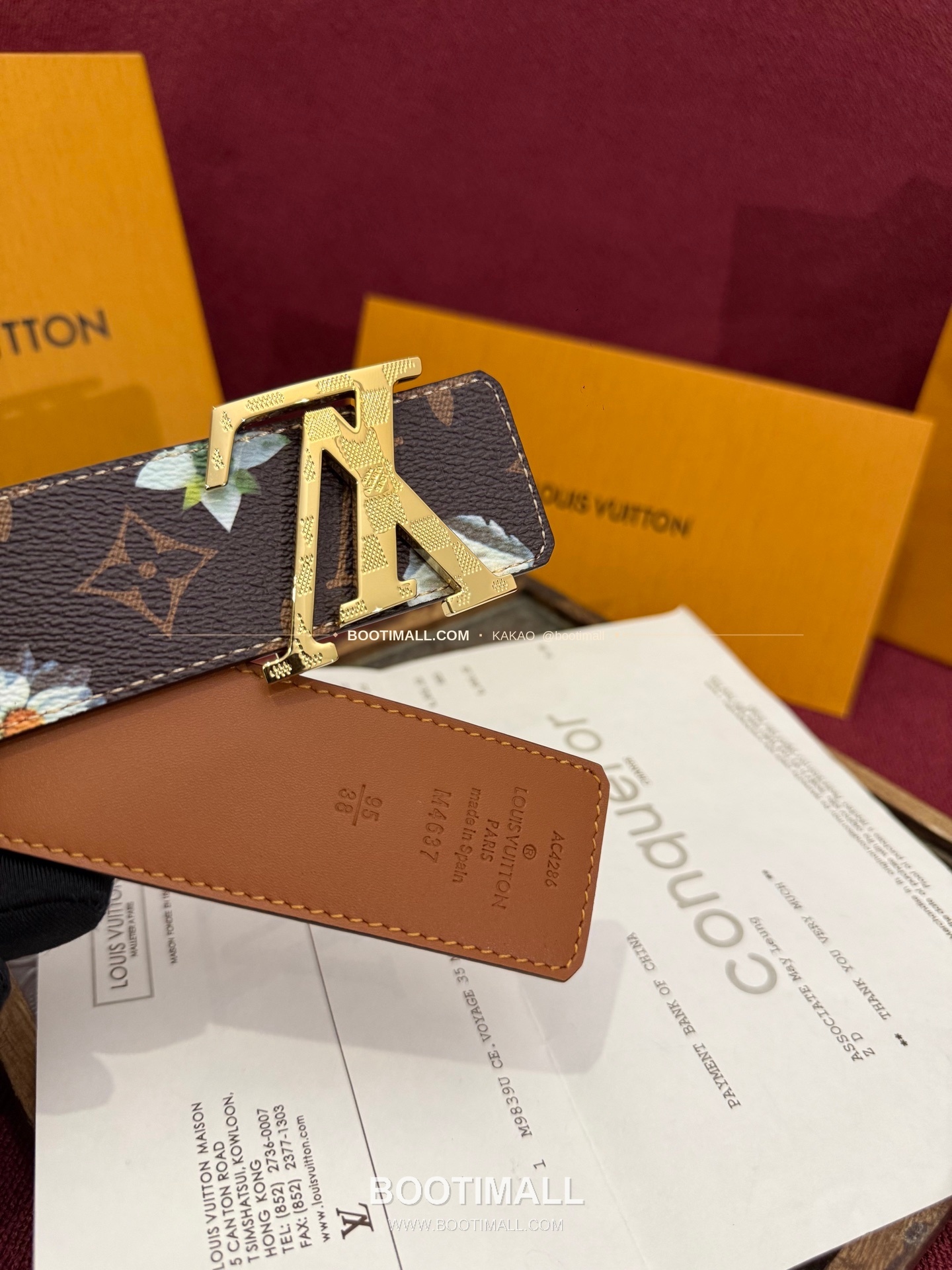루이비통 LV 이니셜 모노그램 플라워 캔버스 리버서블 벨트 Louis Vuitton LV Initiales Monogram Flower Canvas Reversible Belt 3