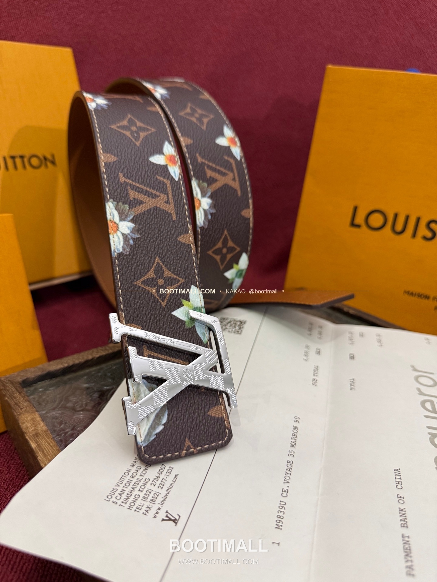 루이비통 LV 이니셜 모노그램 플라워 캔버스 리버서블 벨트 Louis Vuitton LV Initiales Monogram Flower Canvas Reversible Belt 2