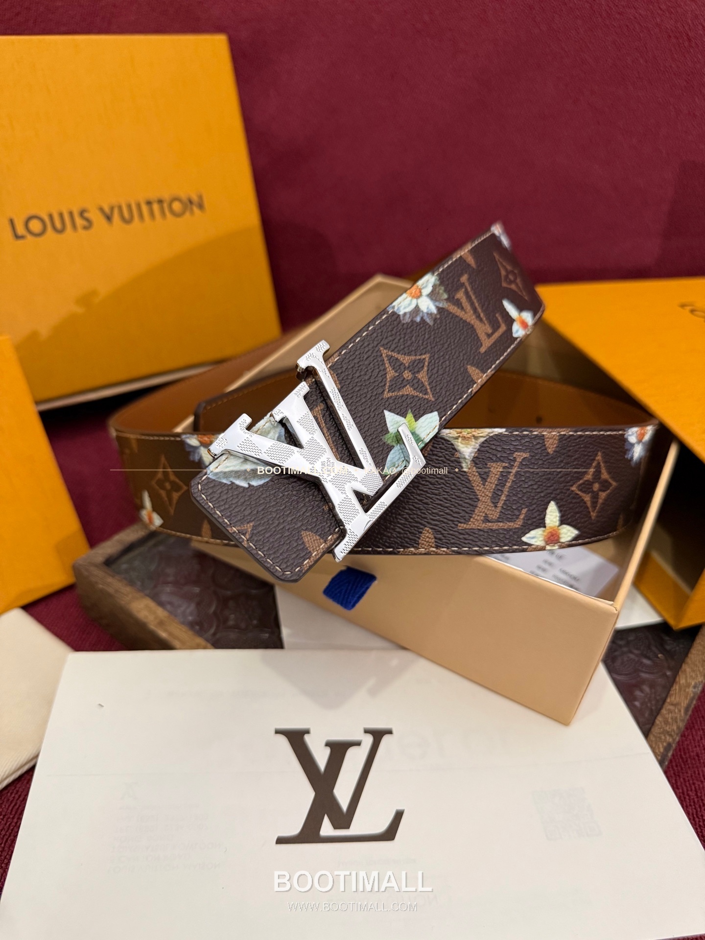 루이비통 LV 이니셜 모노그램 플라워 캔버스 리버서블 벨트 Louis Vuitton LV Initiales Monogram Flower Canvas Reversible Belt 6