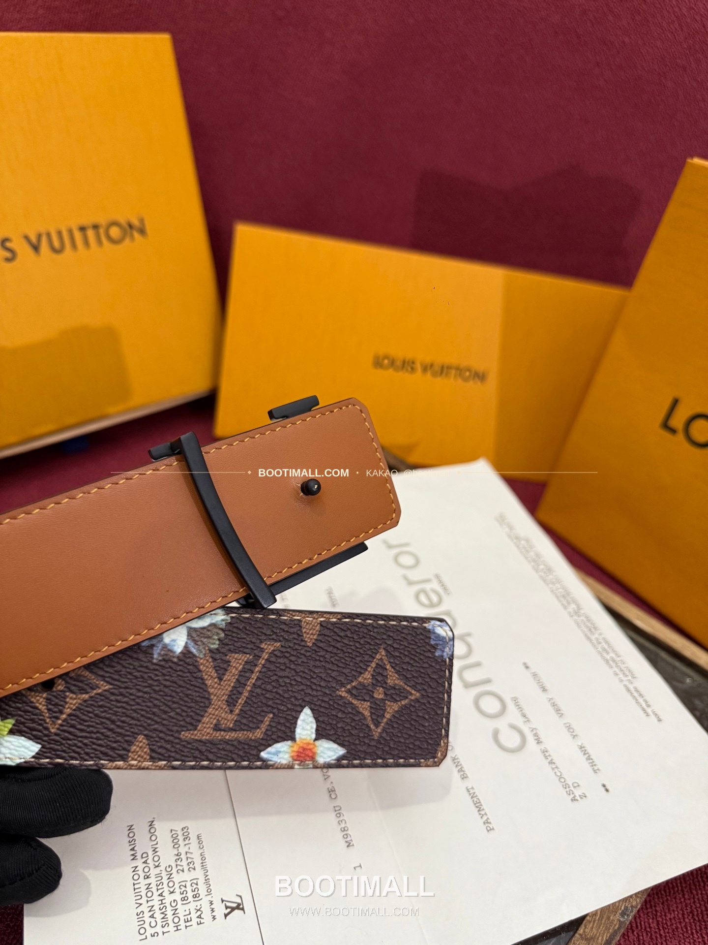 루이비통 LV 이니셜 모노그램 플라워 캔버스 리버서블 벨트 Louis Vuitton LV Initiales Monogram Flower Canvas Reversible Belt 3
