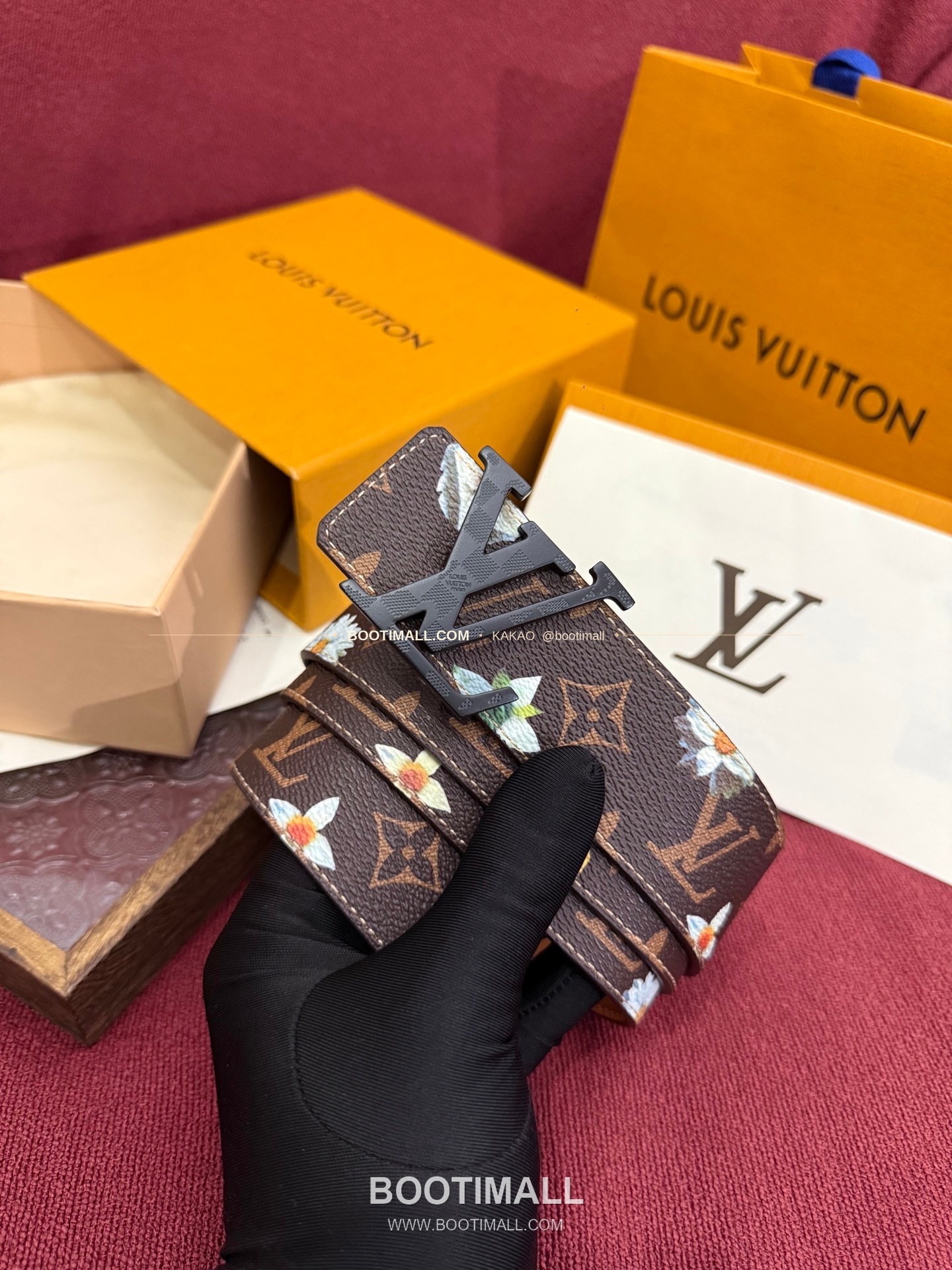 루이비통 LV 이니셜 모노그램 플라워 캔버스 리버서블 벨트 Louis Vuitton LV Initiales Monogram Flower Canvas Reversible Belt 6