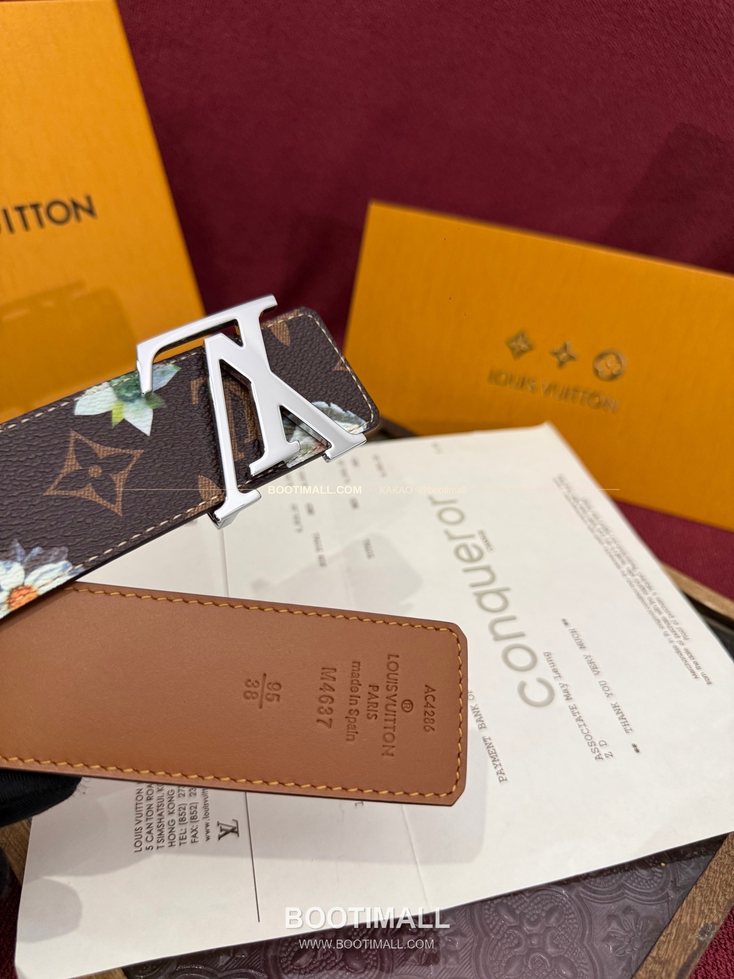 루이비통 LV 이니셜 모노그램 플라워 캔버스 리버서블 벨트 Louis Vuitton LV Initiales Monogram Flower Canvas Reversible Belt 2